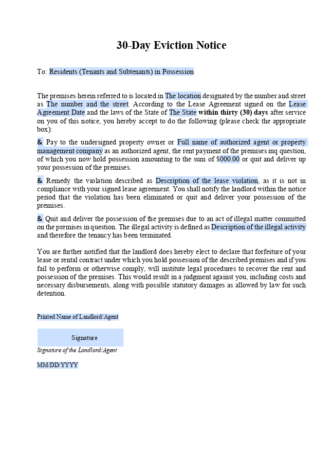 30-day eviction notice form
