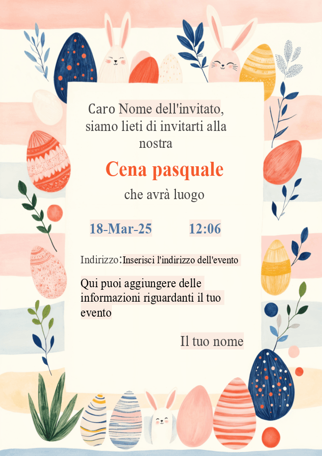 Invito alla cena di Pasqua