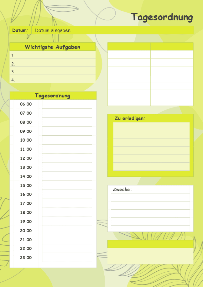 Tagesablauf (gelb)