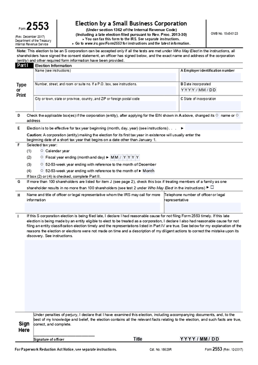 Form 2553 Fax Number 2023