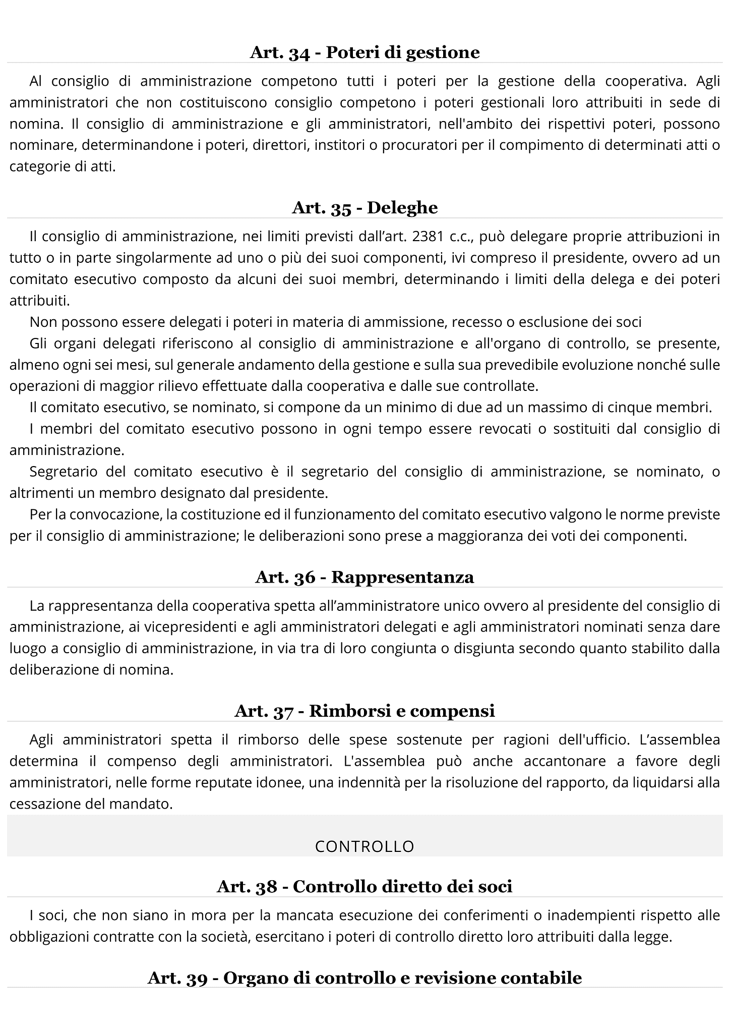 Modulo statuto cooperativa sociale 10