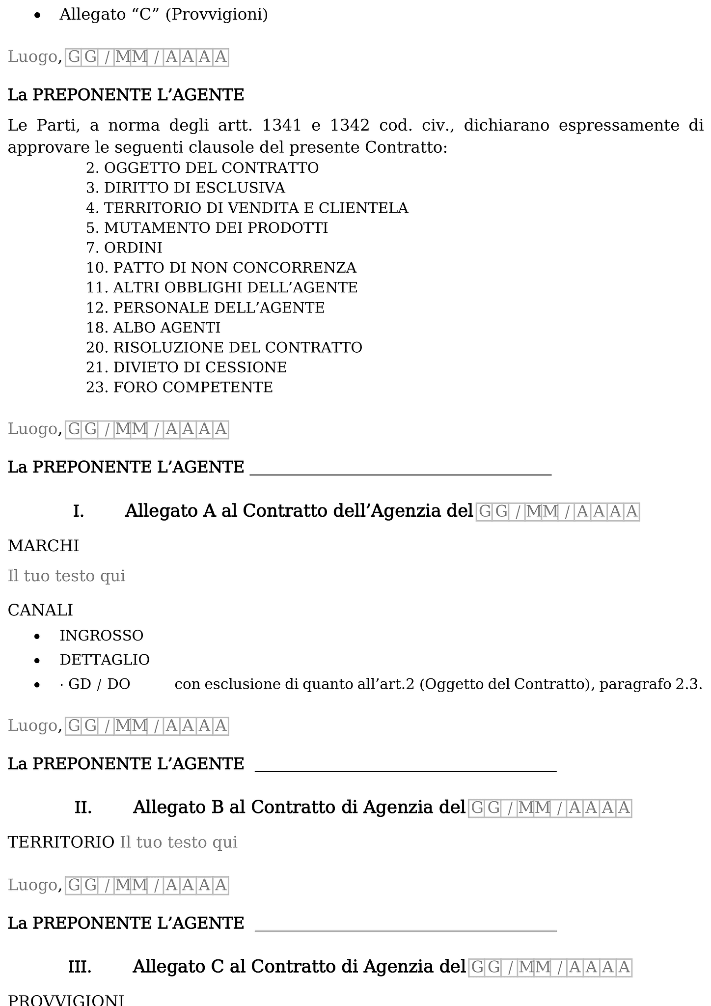 Modulo contratto di agenzia 10