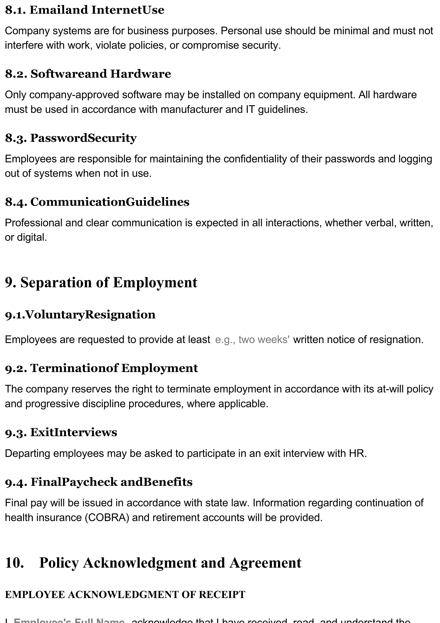 Employee handbook 10