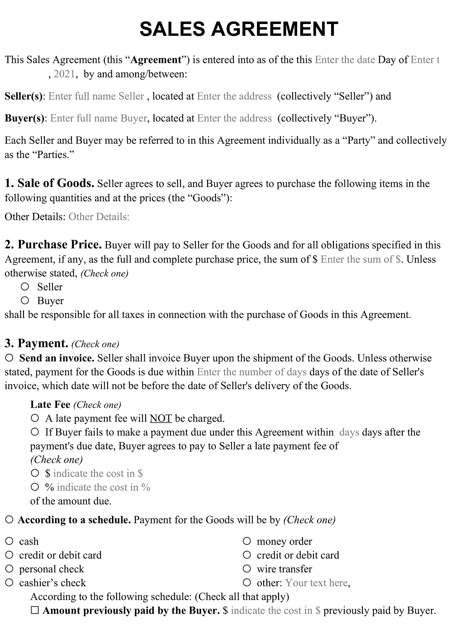 Sale and purchase agreement form 1