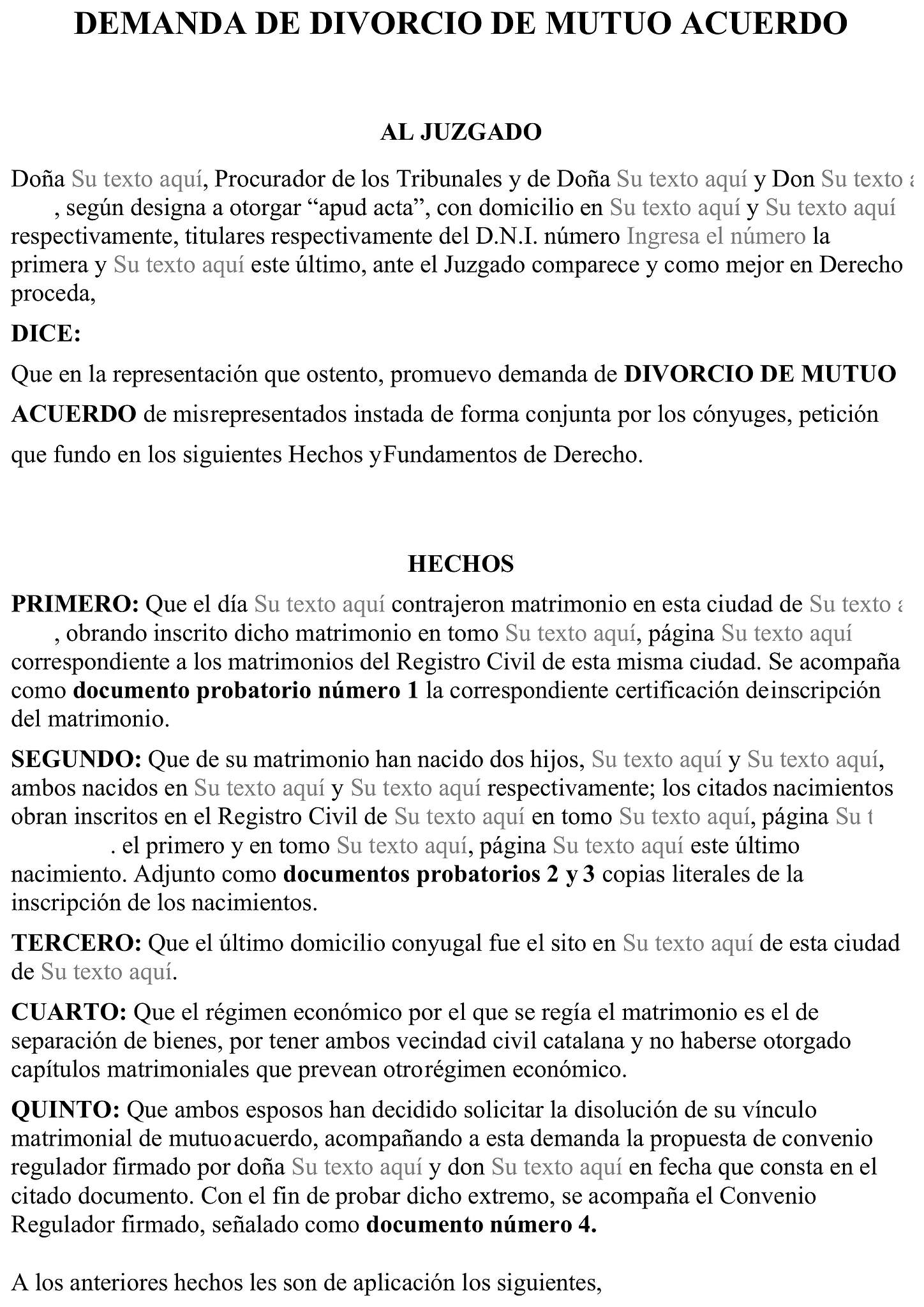Formulario de divorcio 1