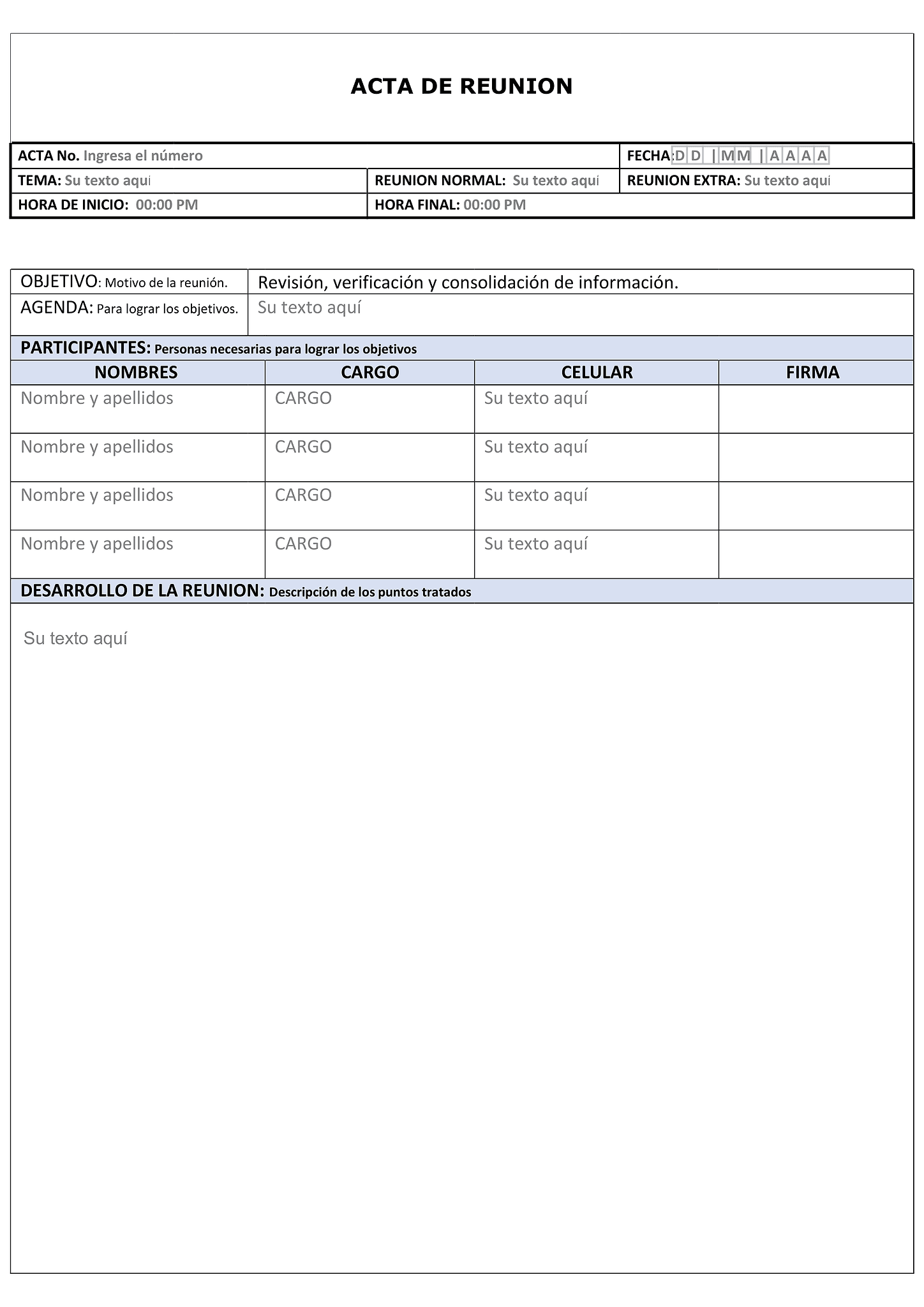 Formulario acta de reunión 1