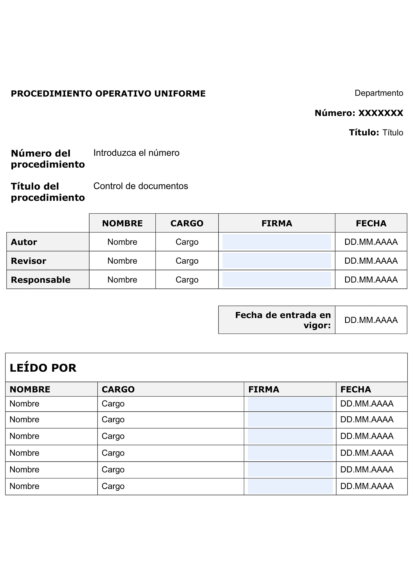 Procedimiento operativo estándar (SOP) 1