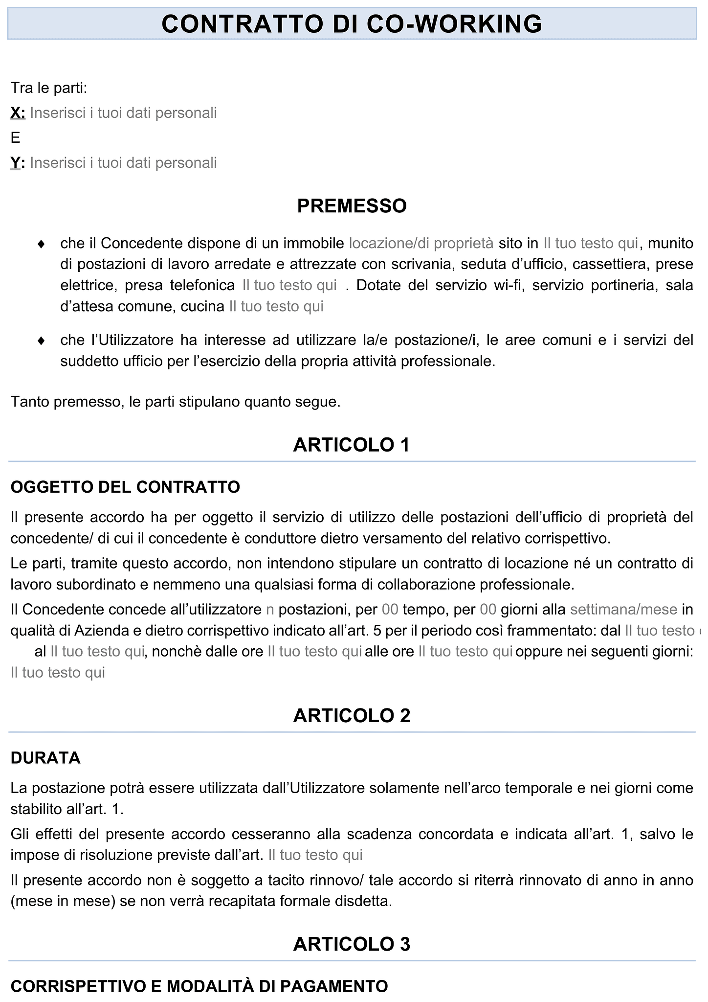 Modulo contratto di coworking 1
