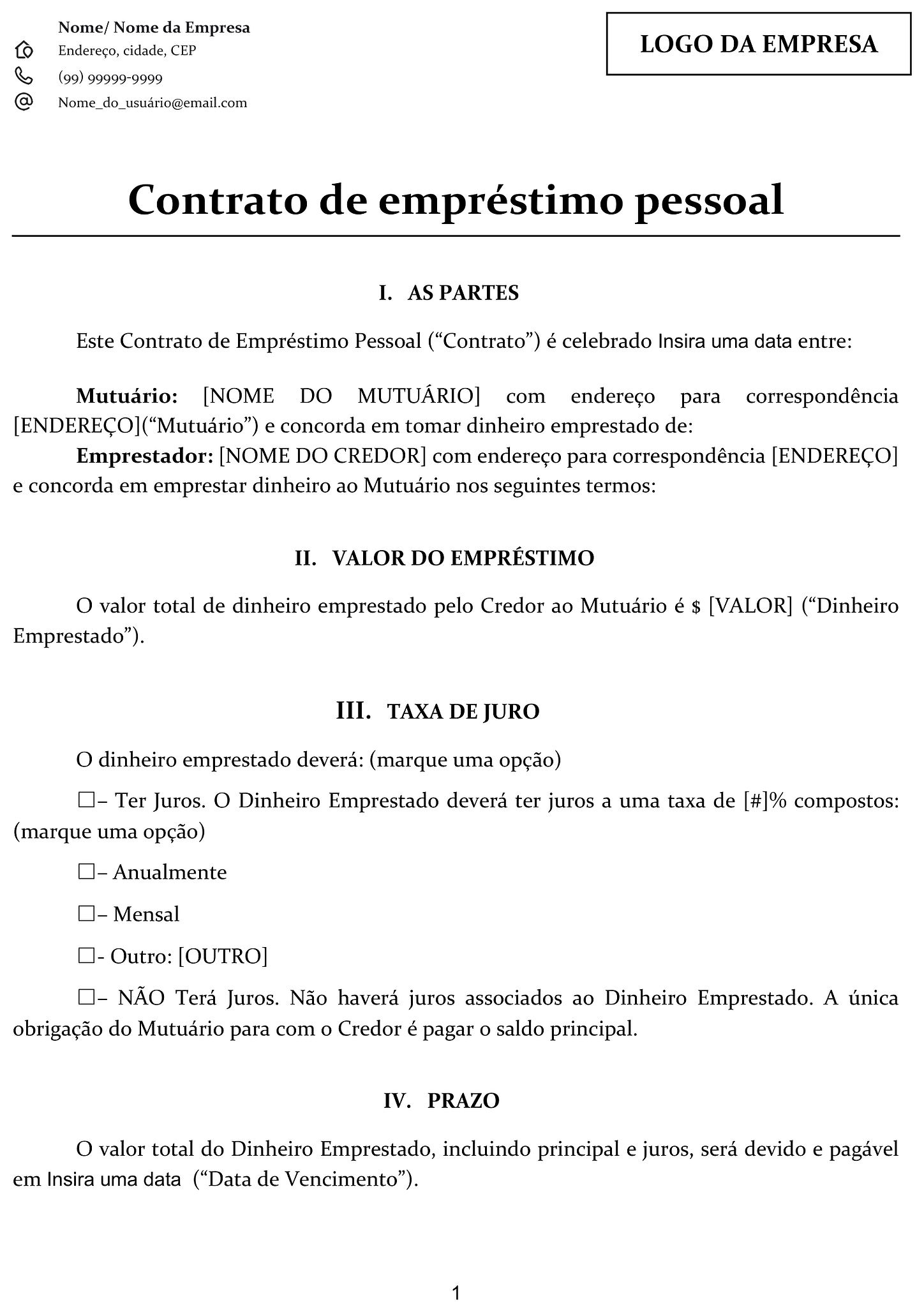 Contrato de empréstimo (branco) 1