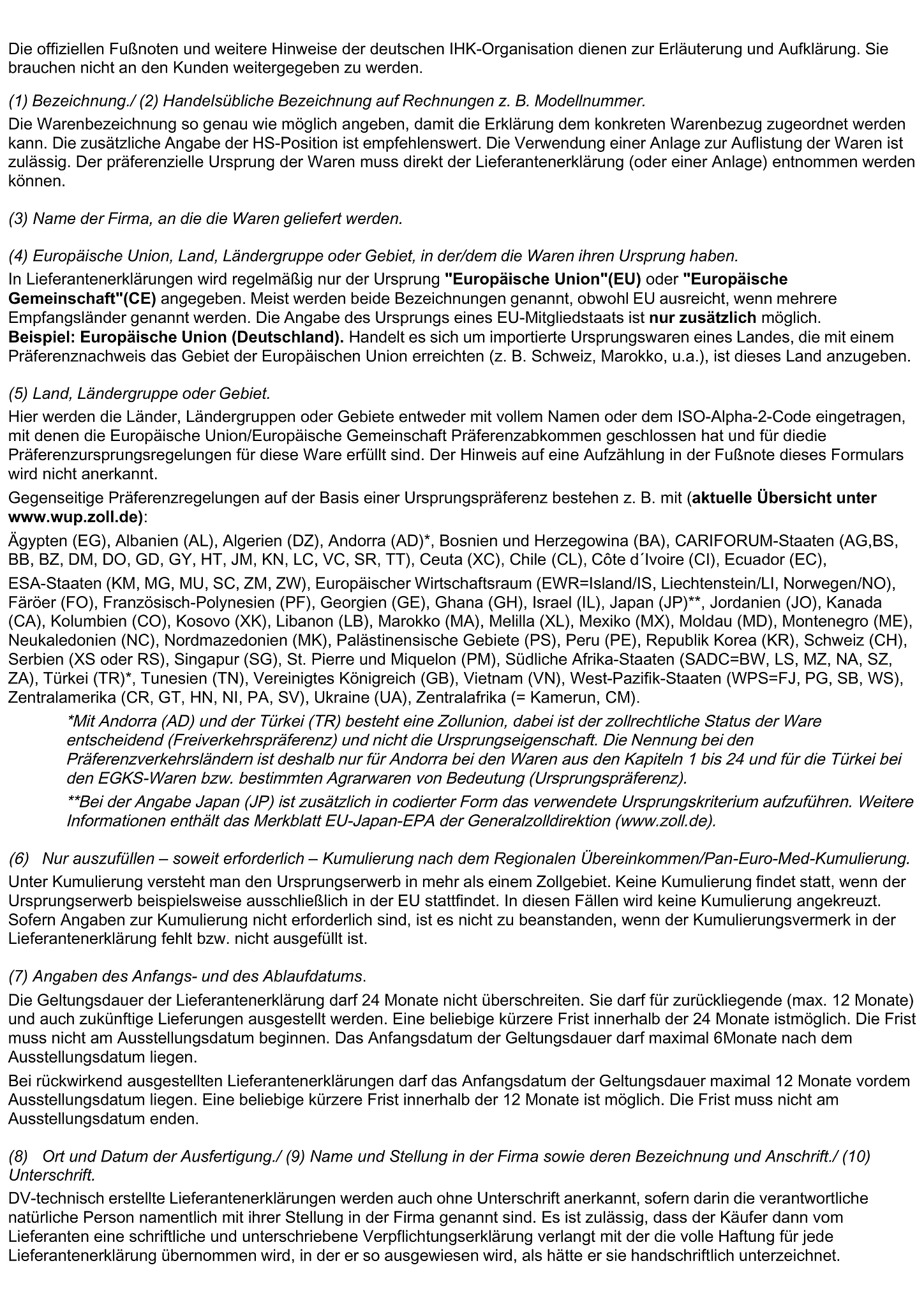 Formular für Langzeit-Lieferantenerklärung 2