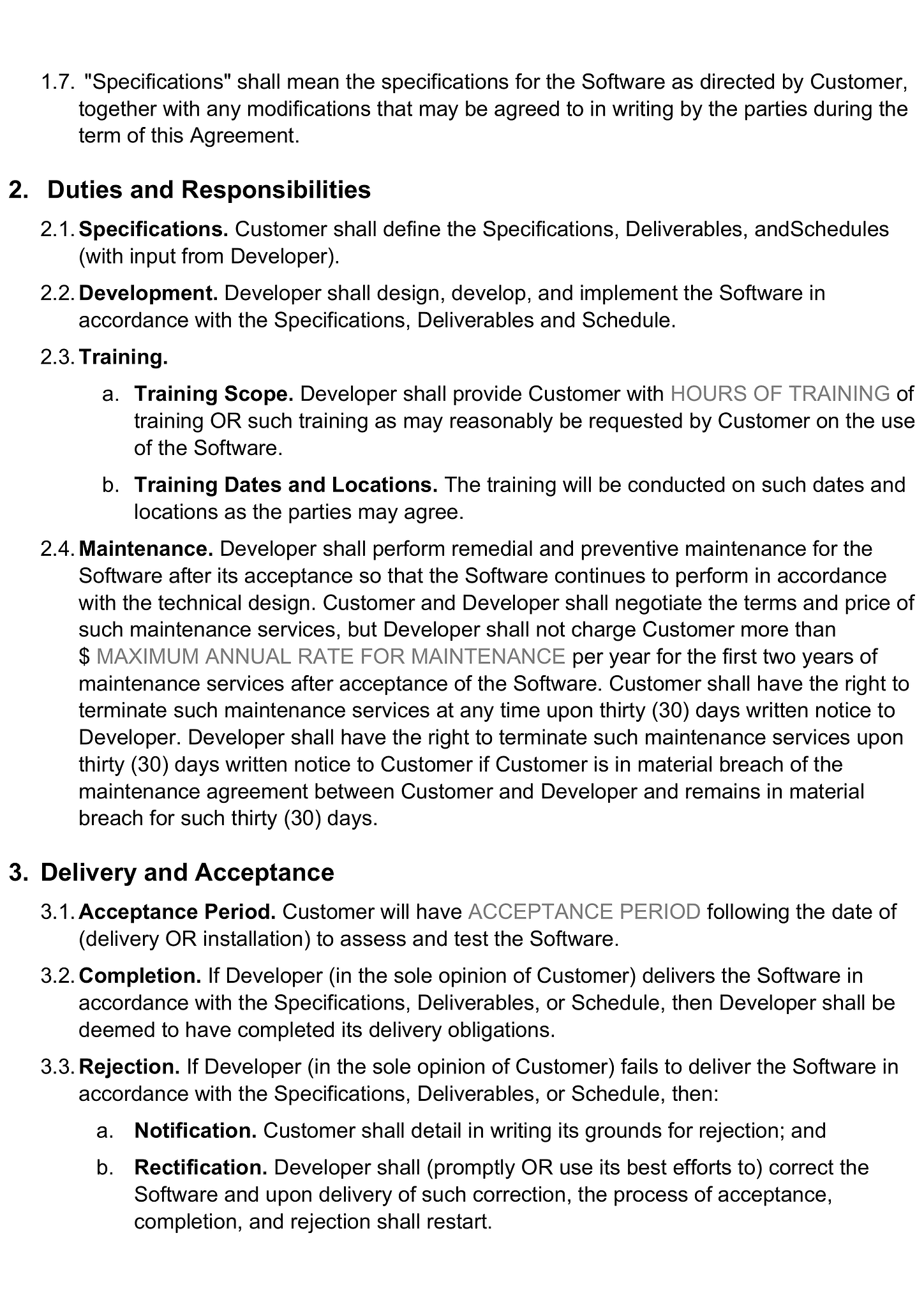 Software development agreement form 2