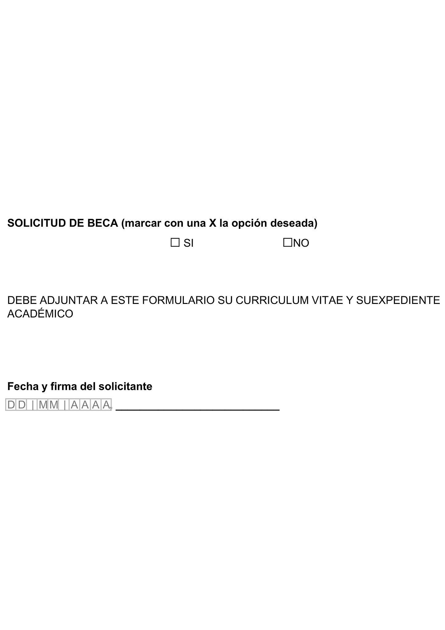 Formulario de preinscripción 2