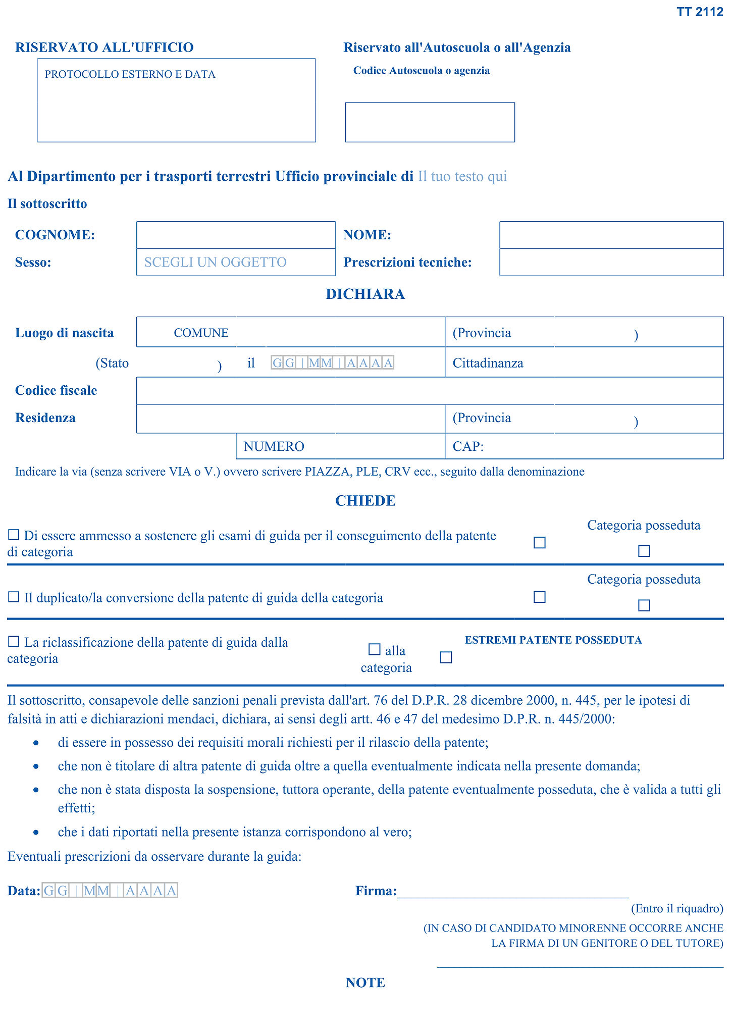 Modello TT2112 2