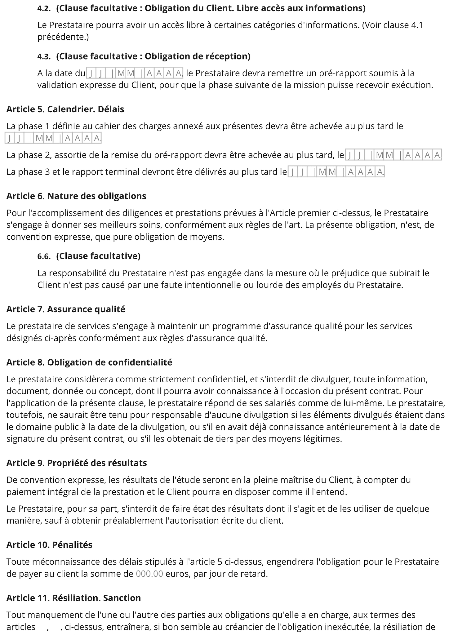 Formulaire contrat de prestation de service 2