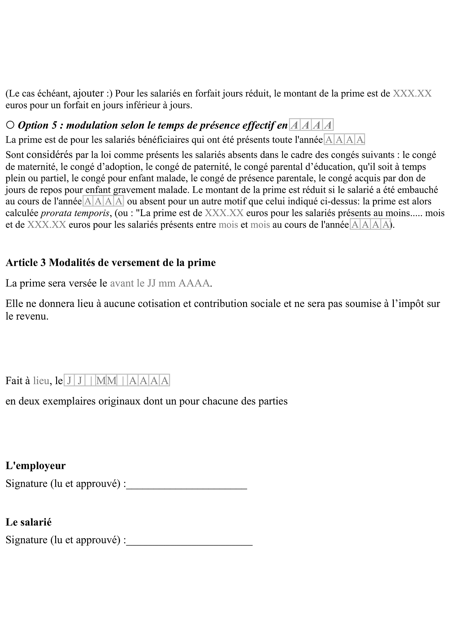 Formulaire décision unilatérale de l'employeur 2
