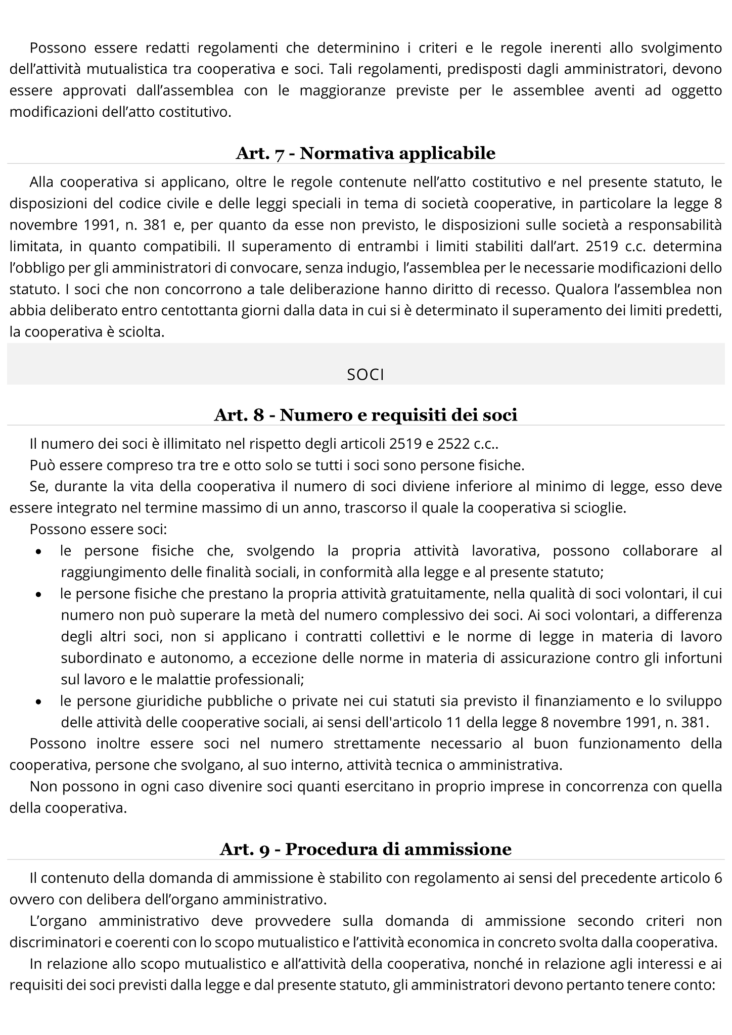 Modulo statuto cooperativa sociale 2