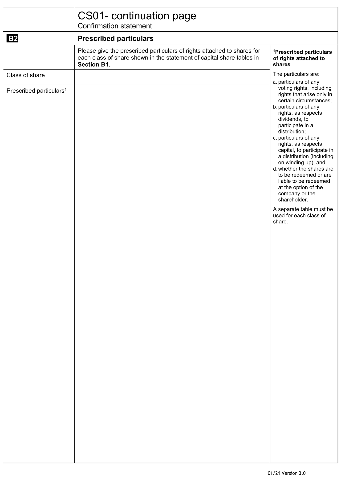Form CS01 (Confirmation Statement Continuation Page) 2