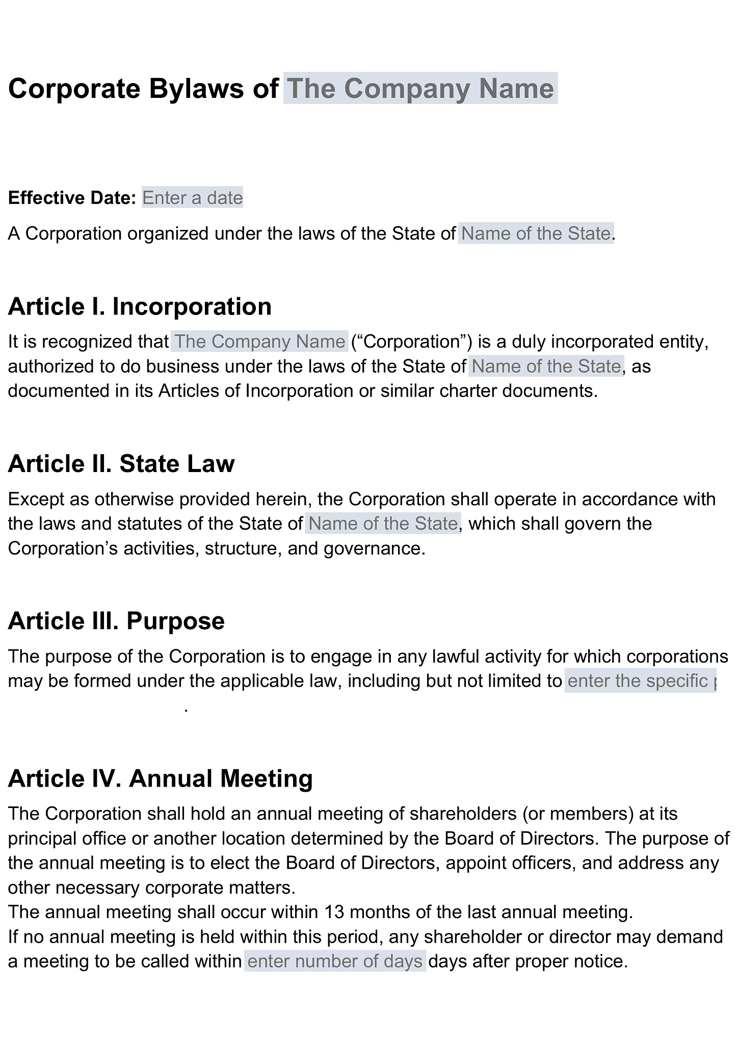 Corporate bylaws 2