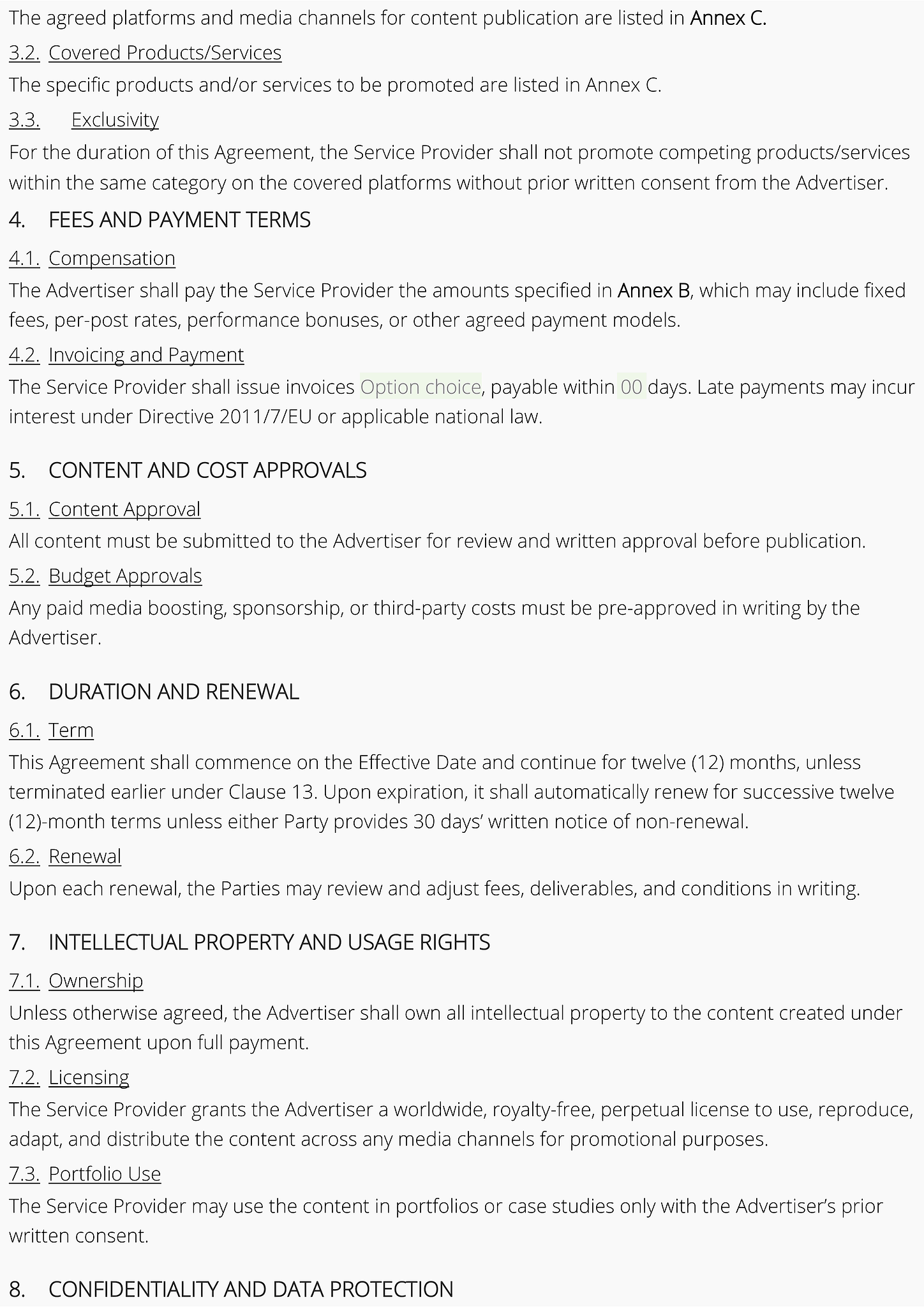 Digital advertising agreement 2