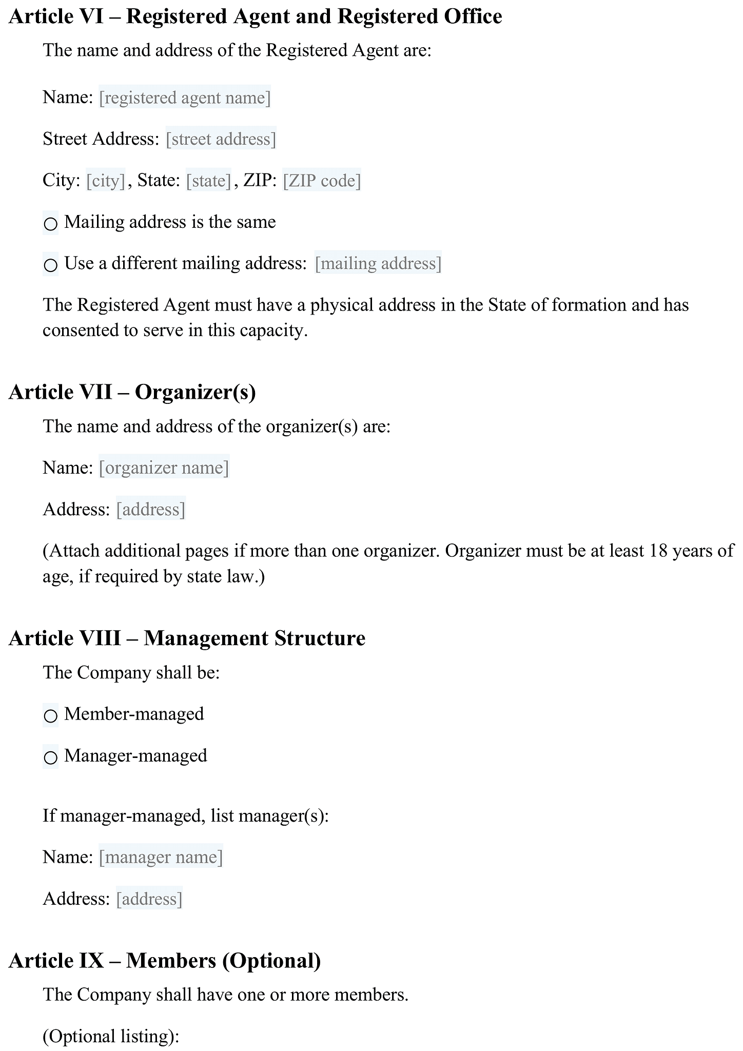 Certificate of formation (LLC) 2
