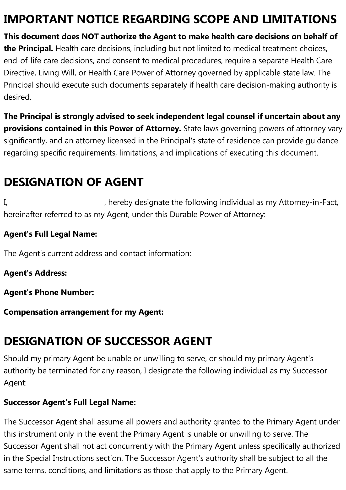 Durable power of attorney 2