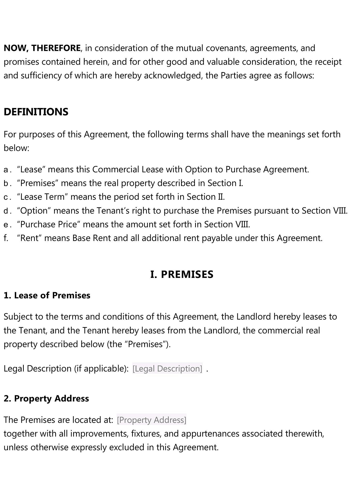Commercial lease with option to purchase 2