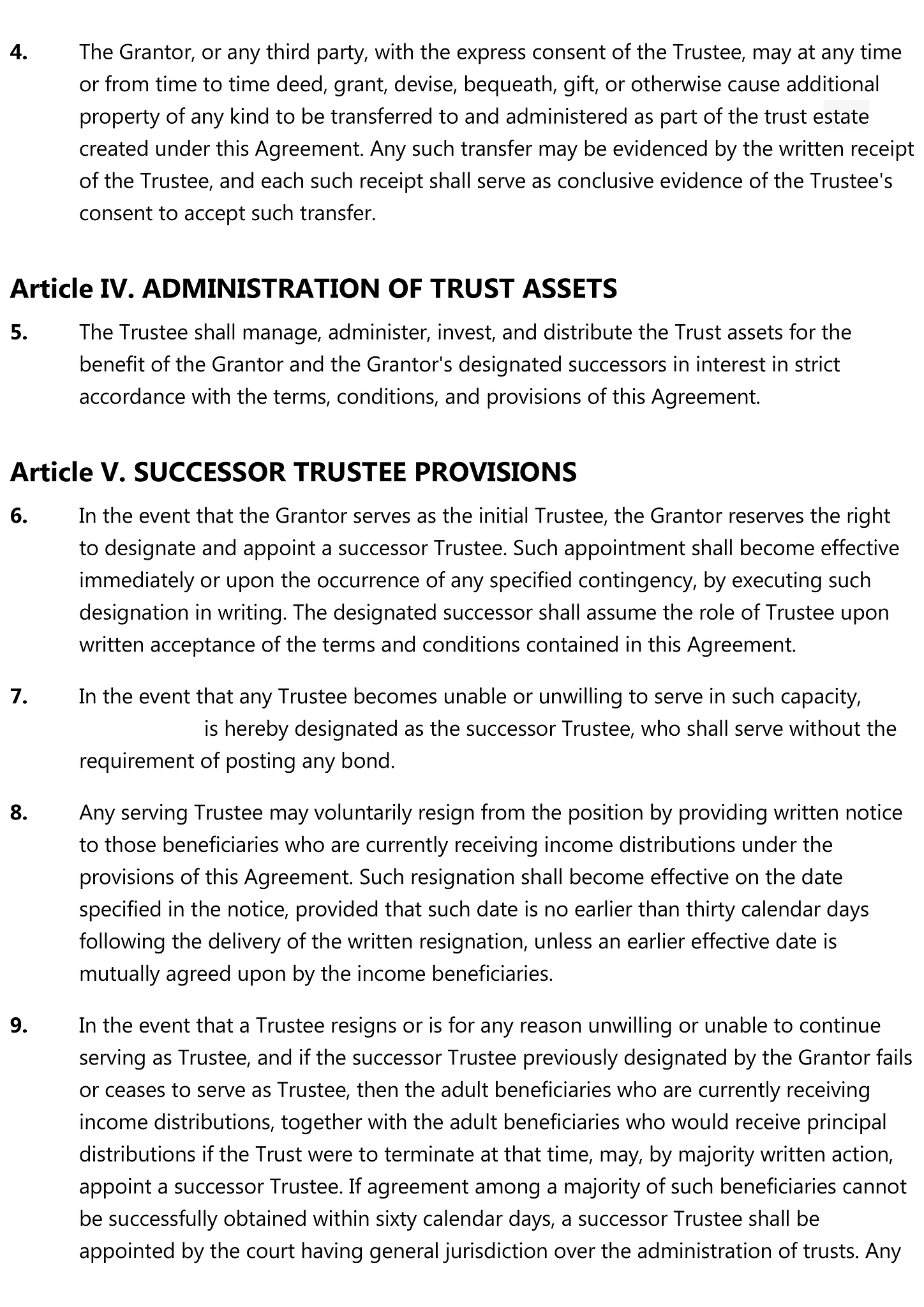 Living trust agreement 2