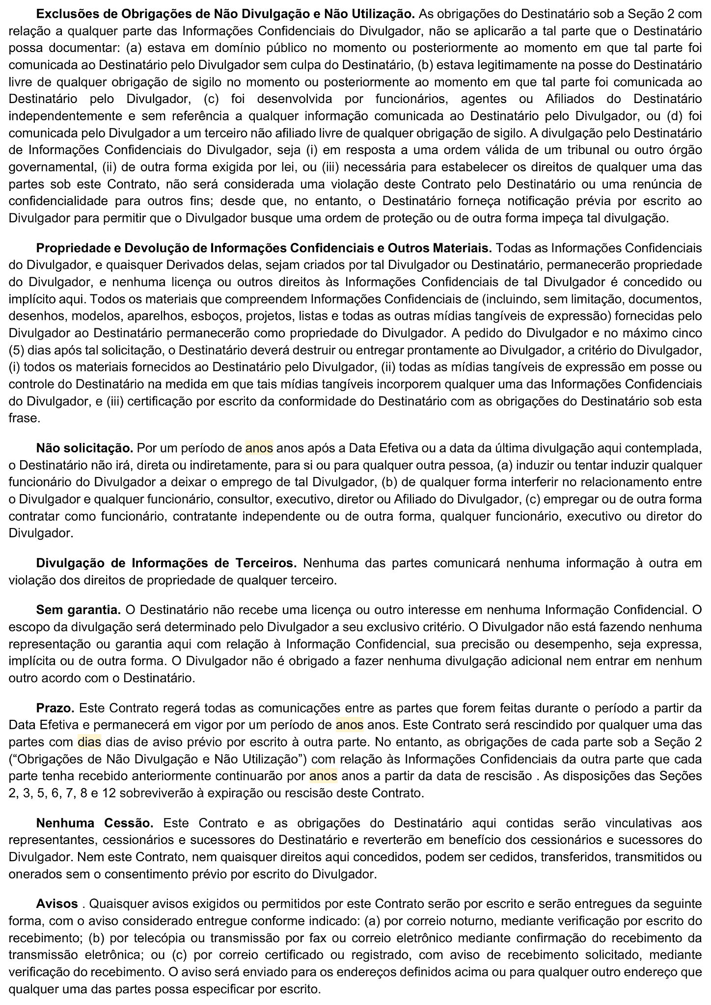 Formulário de acordo de não divulgação (confidencialidade mútua) 2