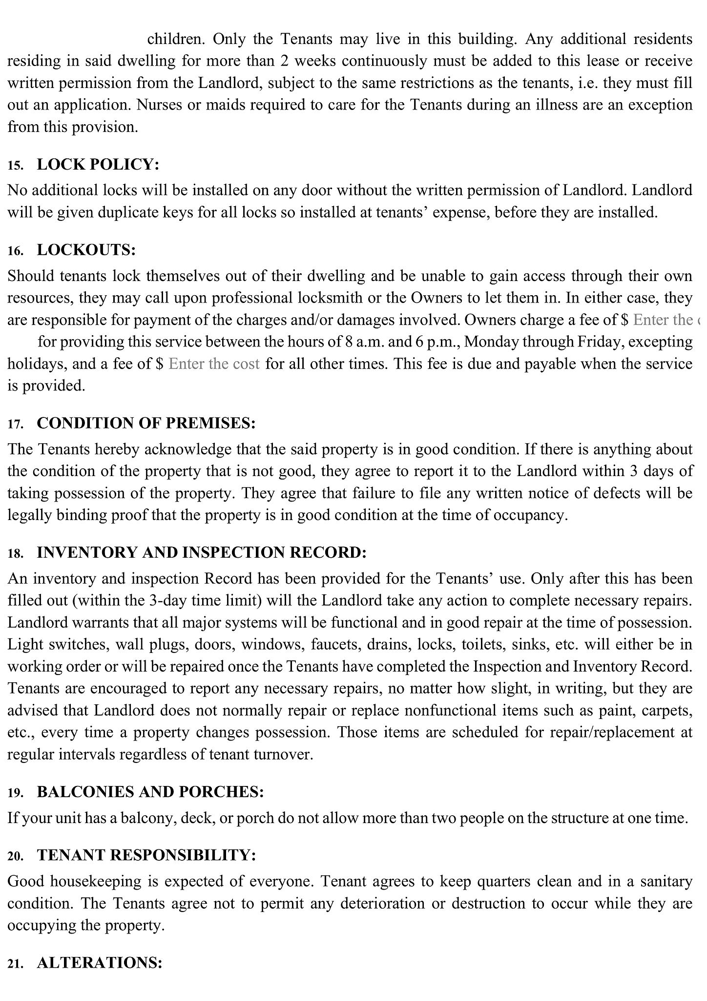 House rental (Lease) agreement form 3