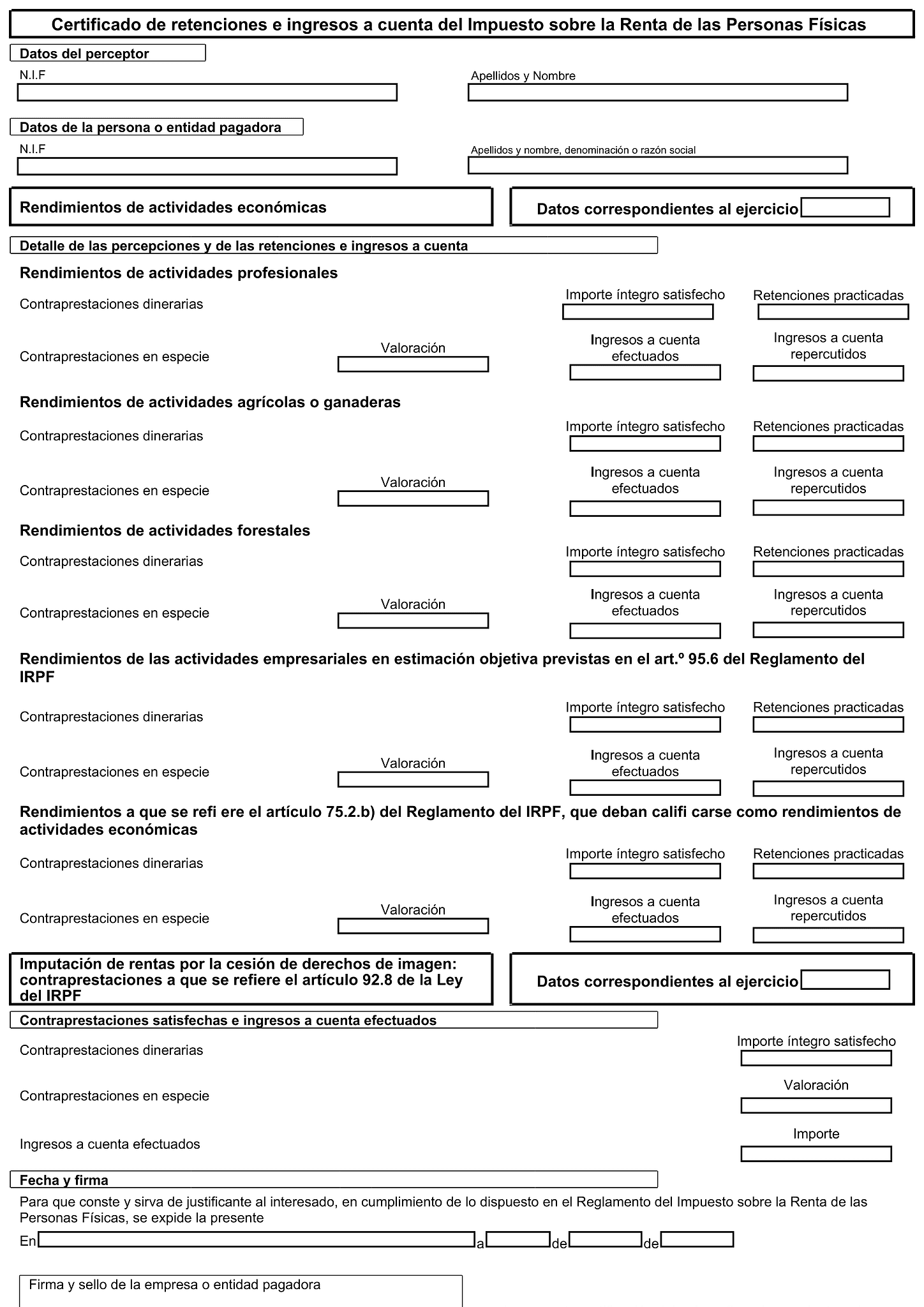 Formulario certificado de retenciones e ingresos a cuenta del Impuesto sobre la Renta de las Personas Físicas 3