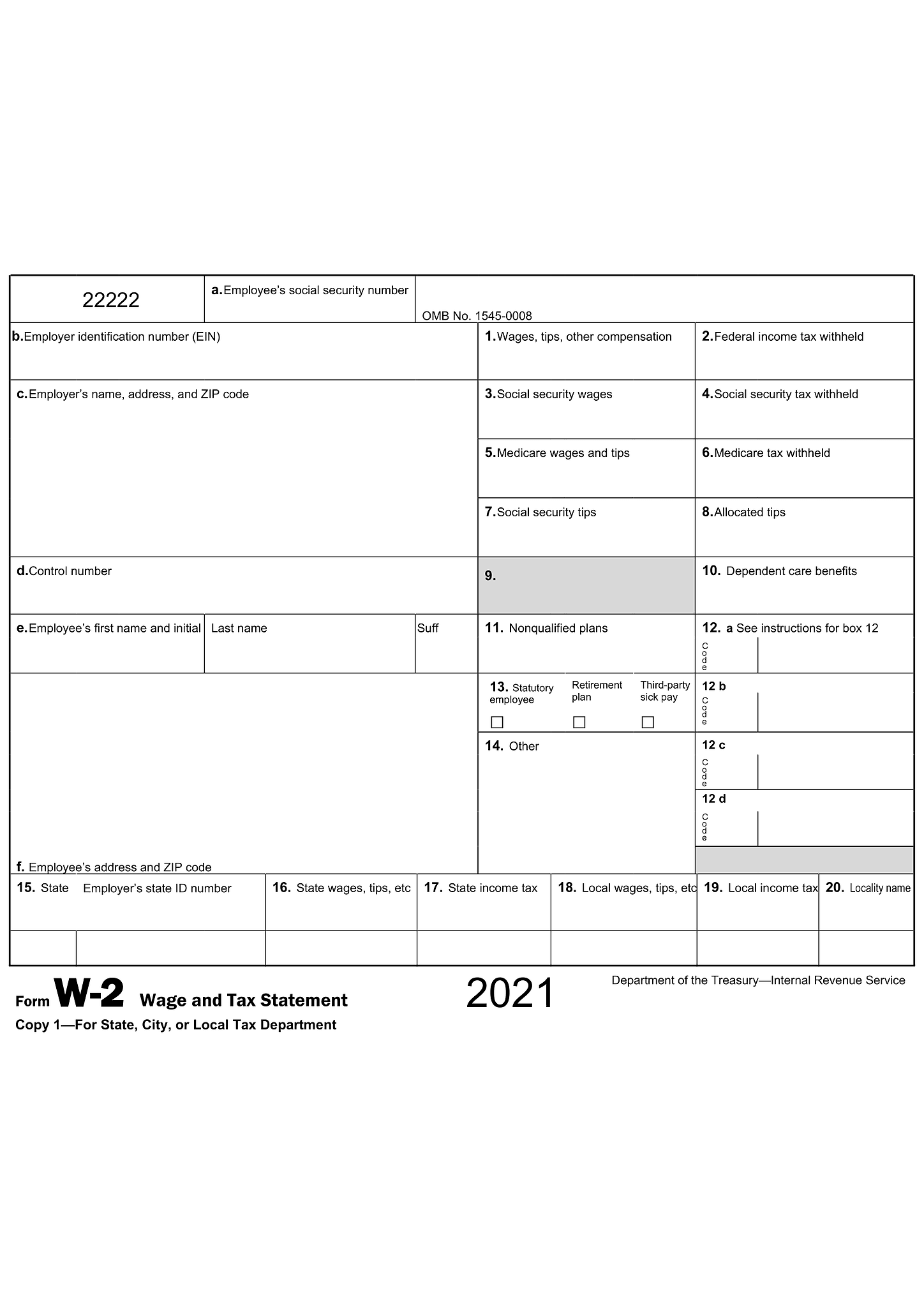 Form W-2 (Wage and Tax Statement) 3