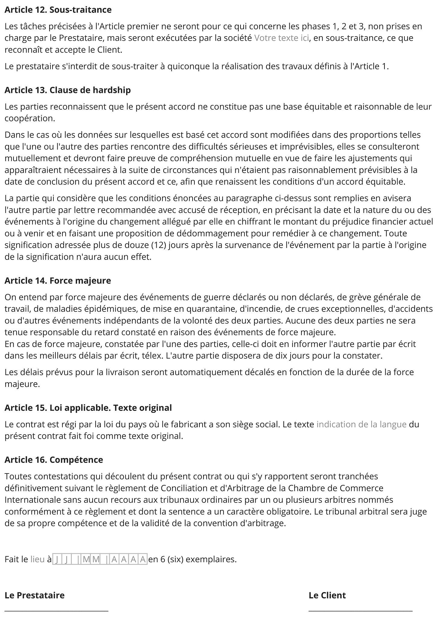 Formulaire contrat de prestation de service 3