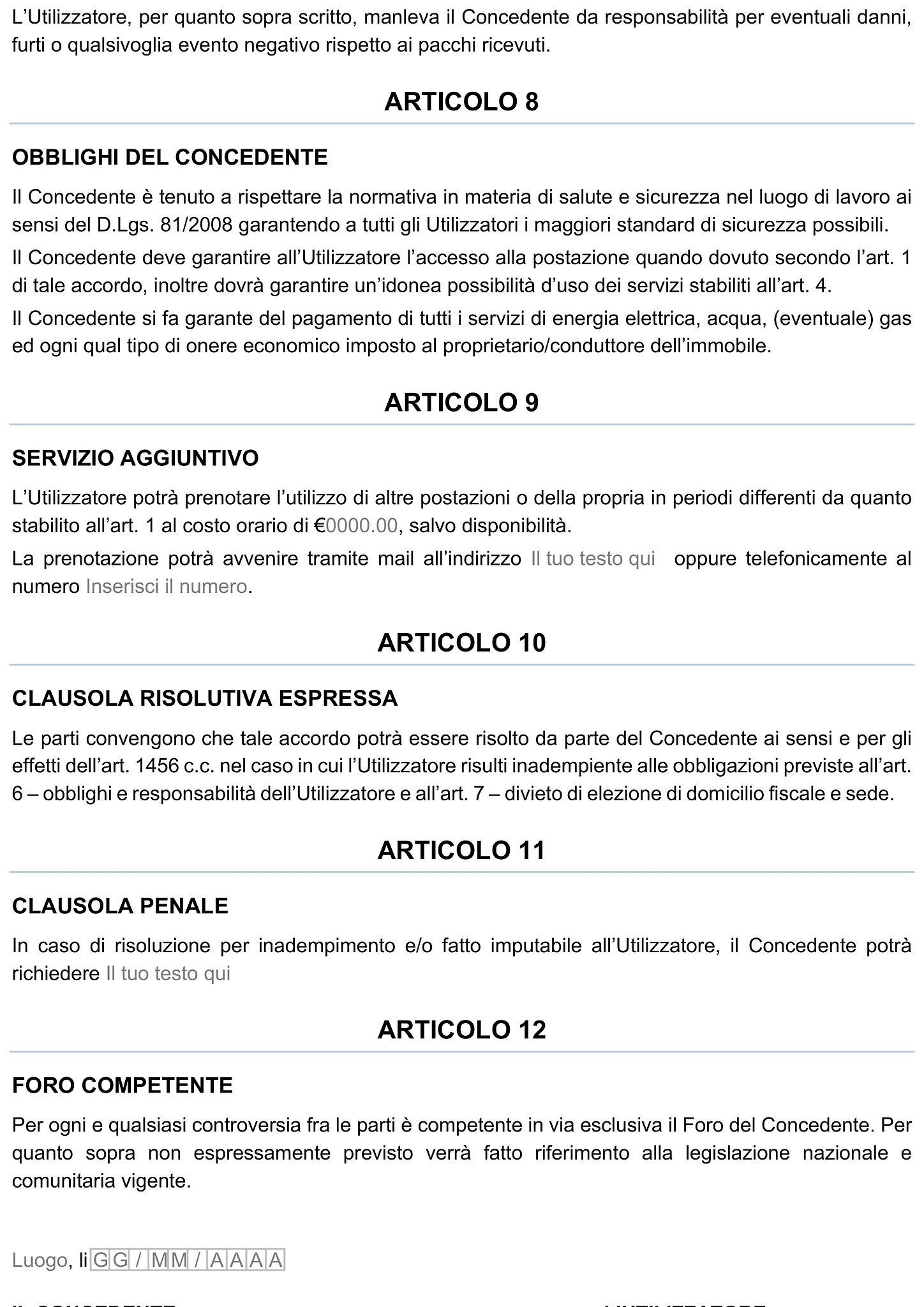 Modulo contratto di coworking 3