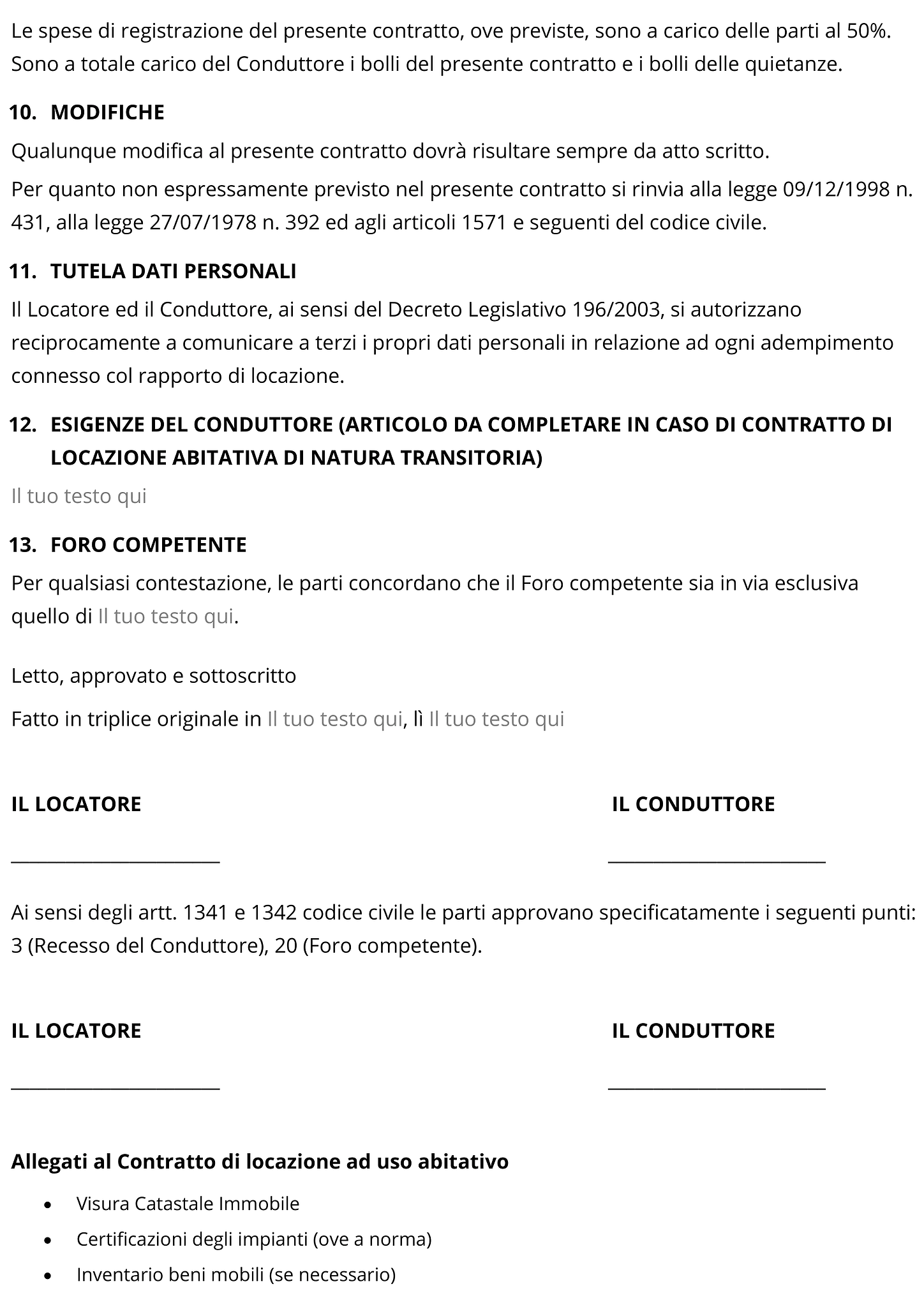 Modulo contratto di locazione ad uso abitativo 3