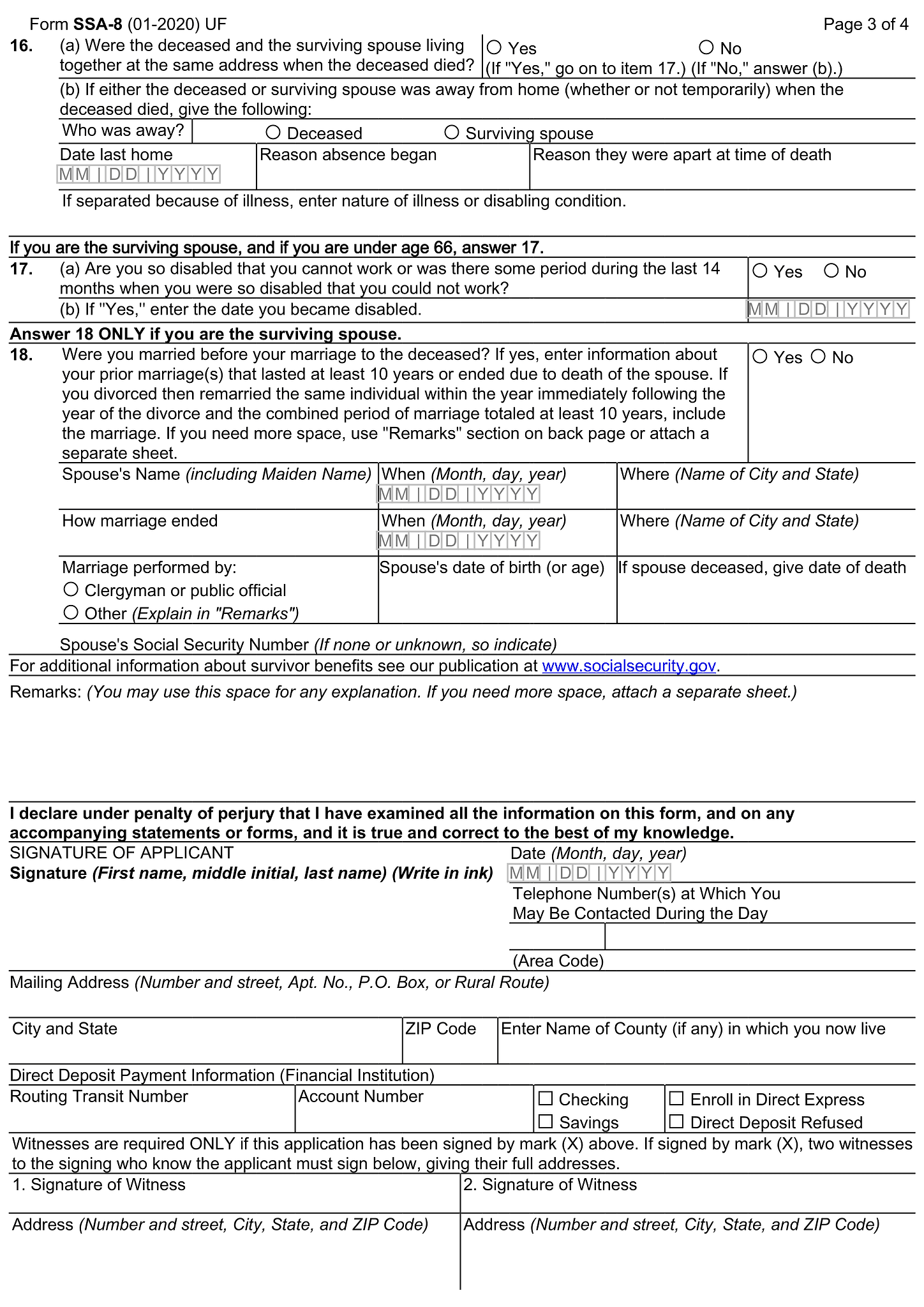 Form SSA-8 (Application for Lump-Sum Death Payment) 3