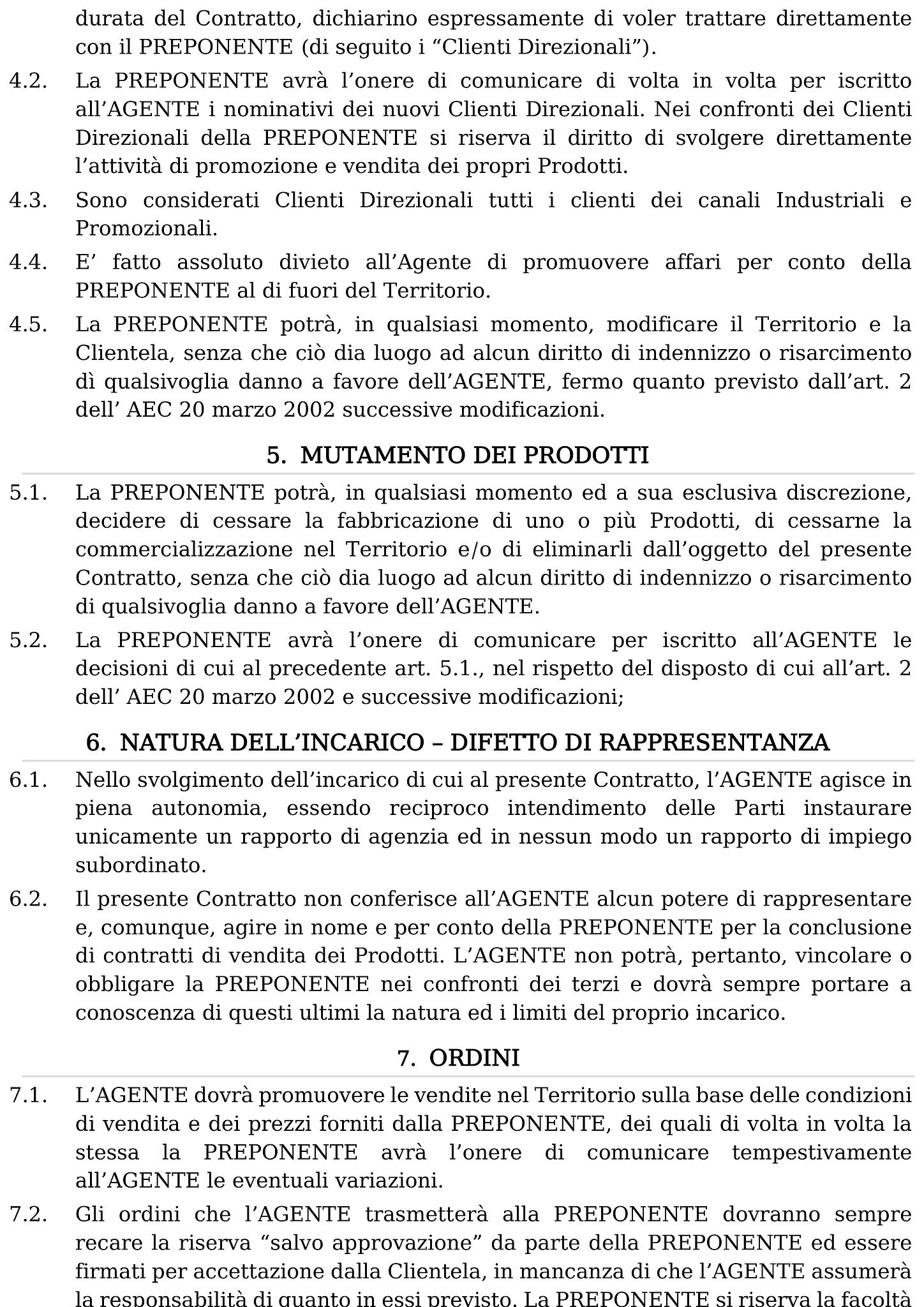 Modulo contratto di agenzia 3
