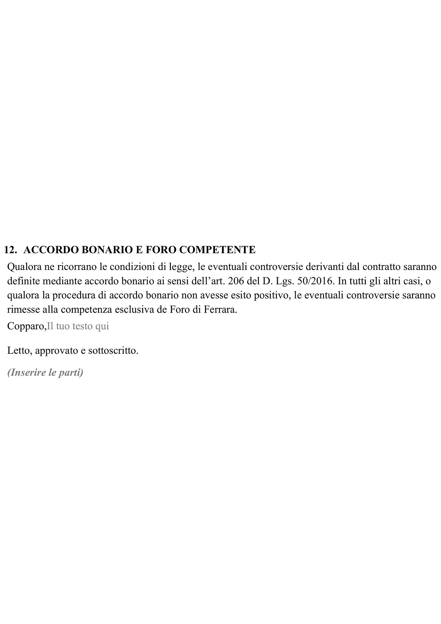 Modulo contratto di prestazione di servizi 3