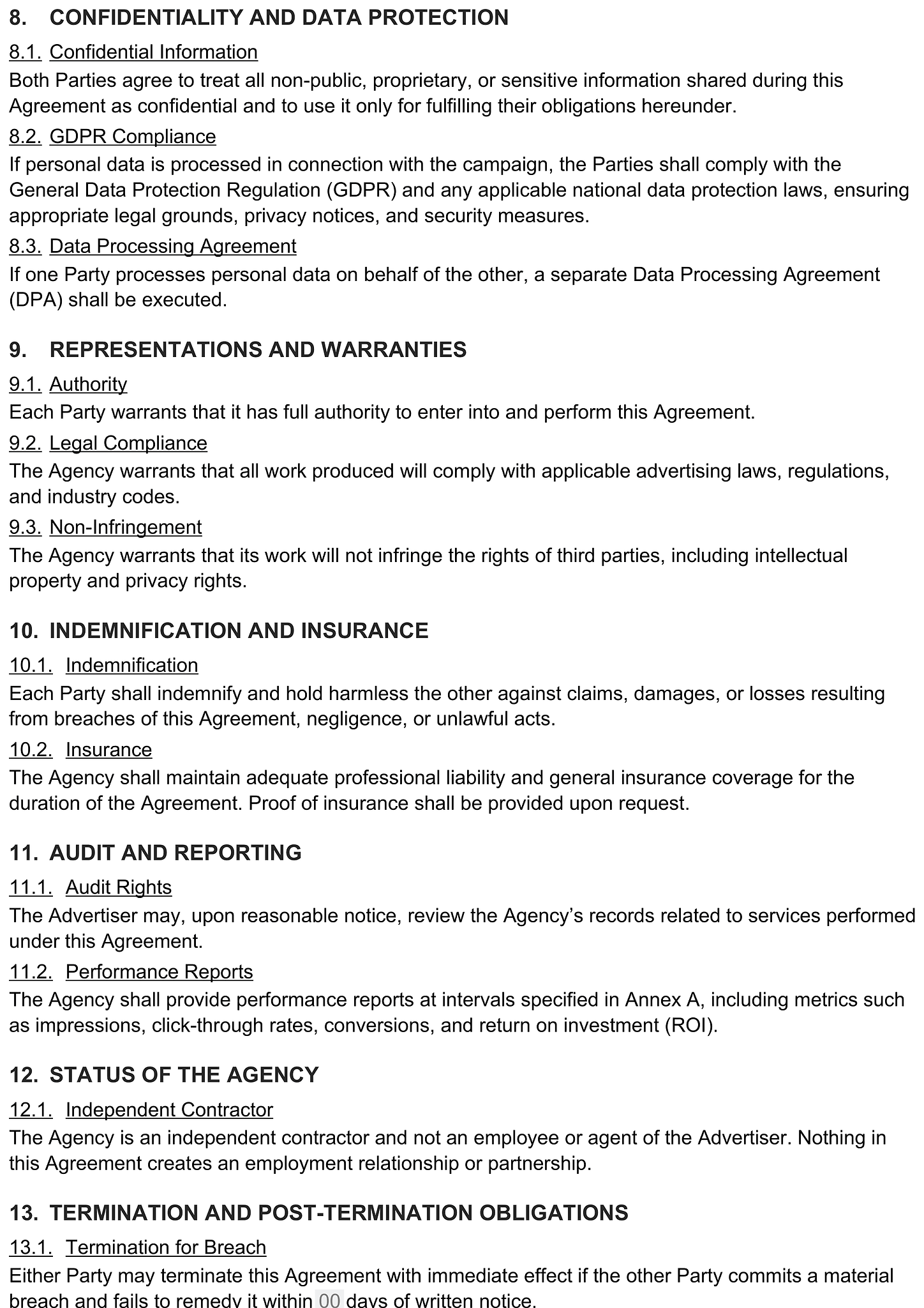 Advertising agreement 3