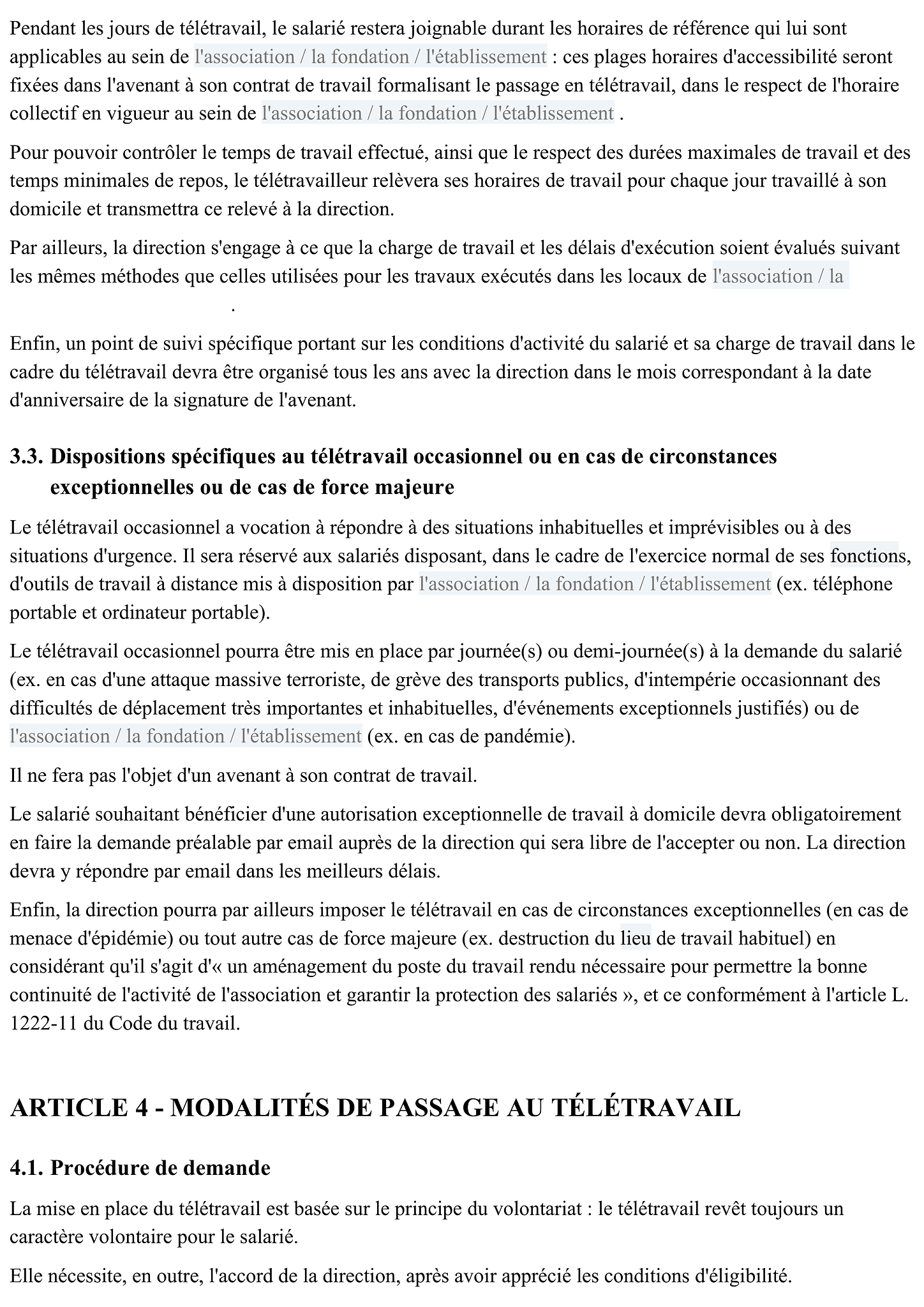 Accord pour la mise en place du télétravail 3