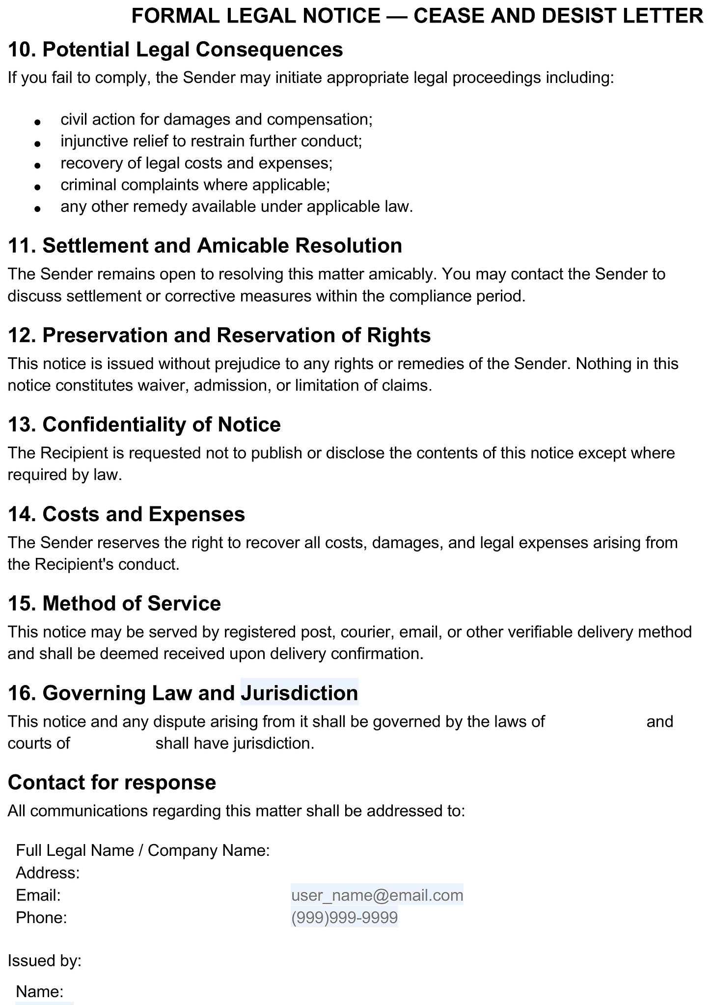 Cease and desist letter 3