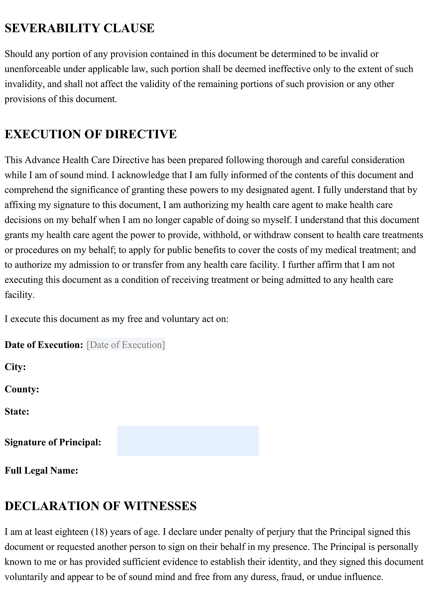 Advance health care directive 3