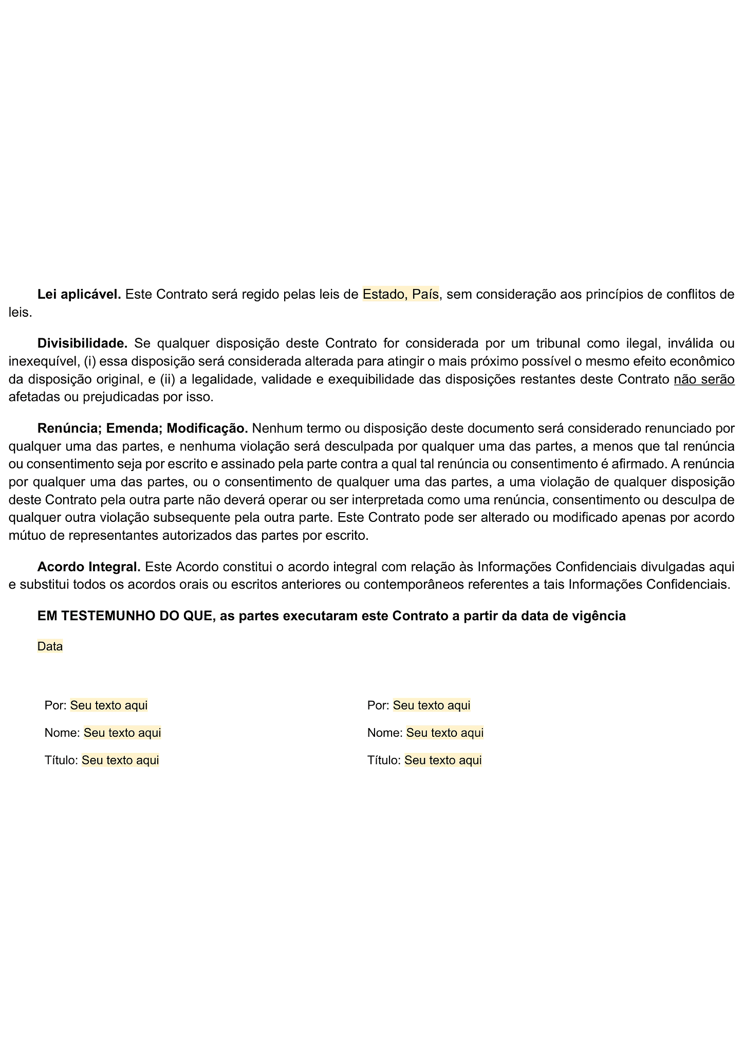 Formulário de acordo de não divulgação (confidencialidade mútua) 3