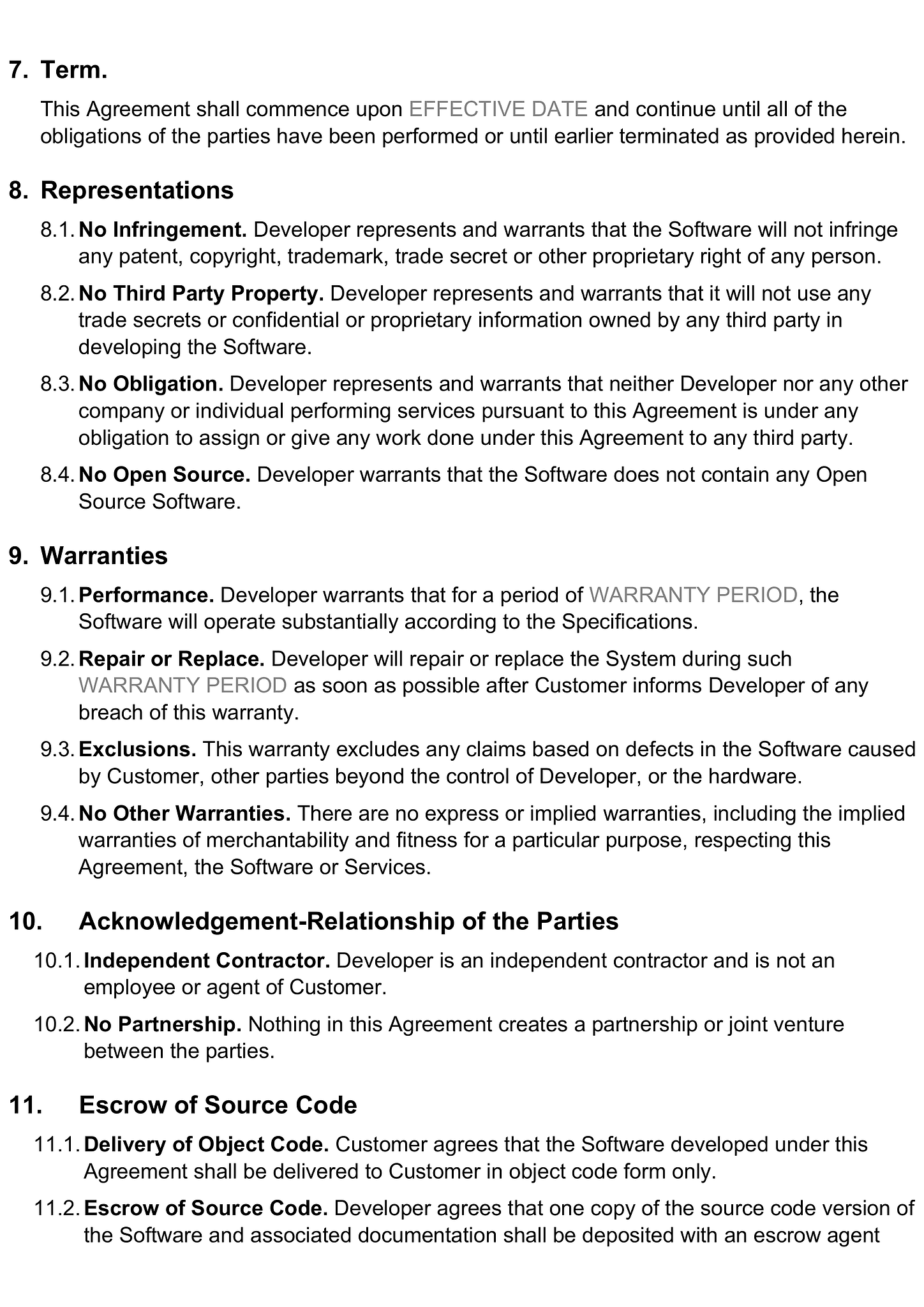 Software development agreement form 4