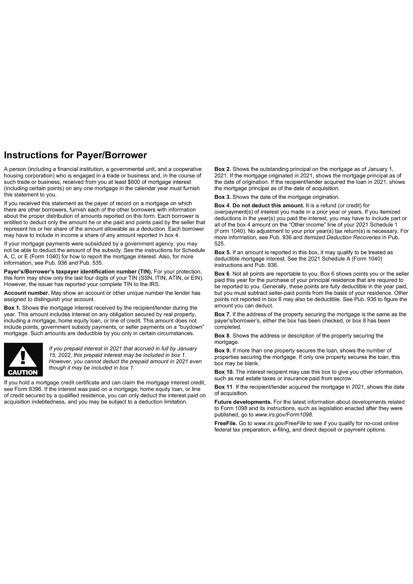 Form 1098 (Mortgage Interest Statement) 4