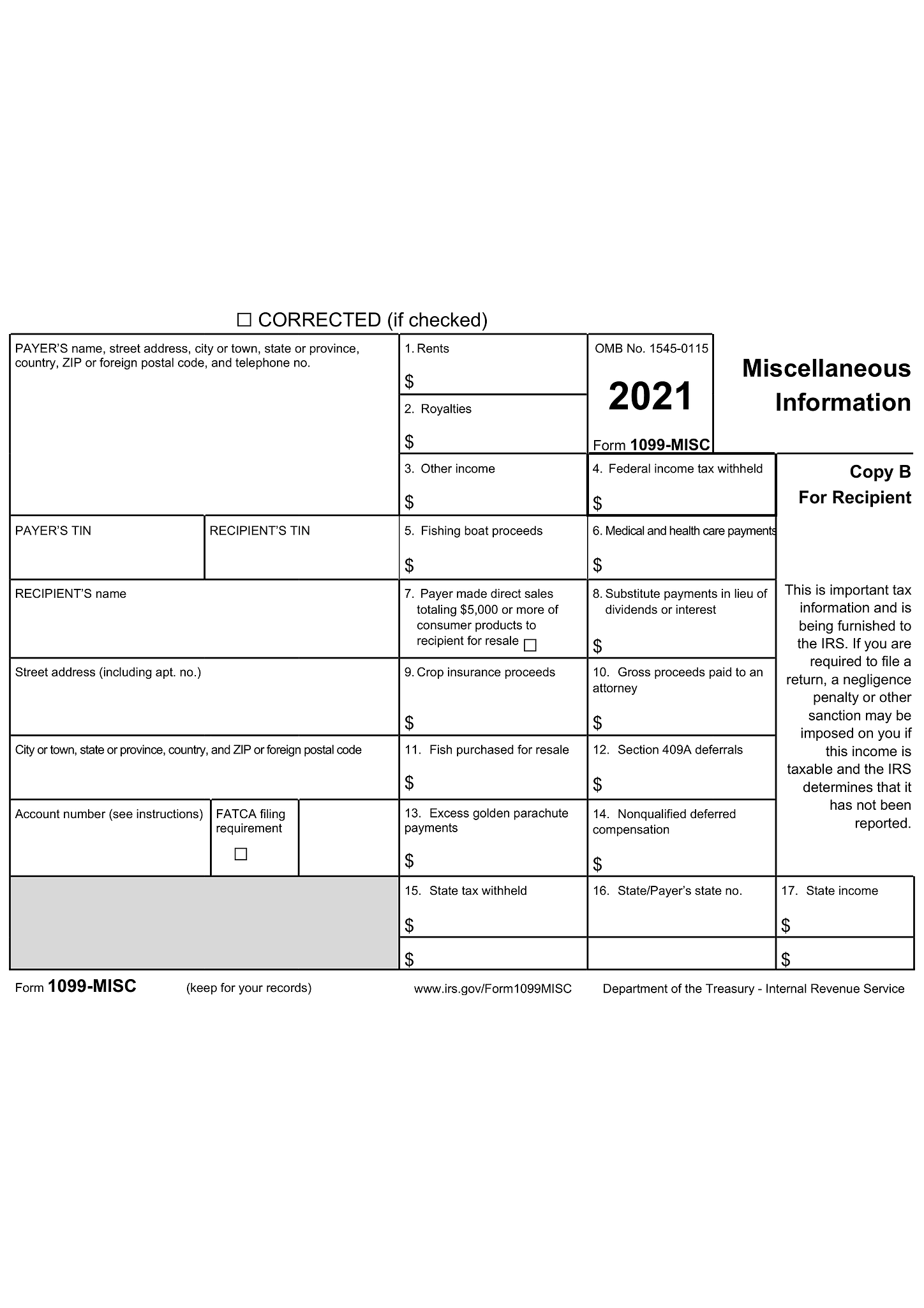 Form 1099-MISC (Miscellaneous Income) 4