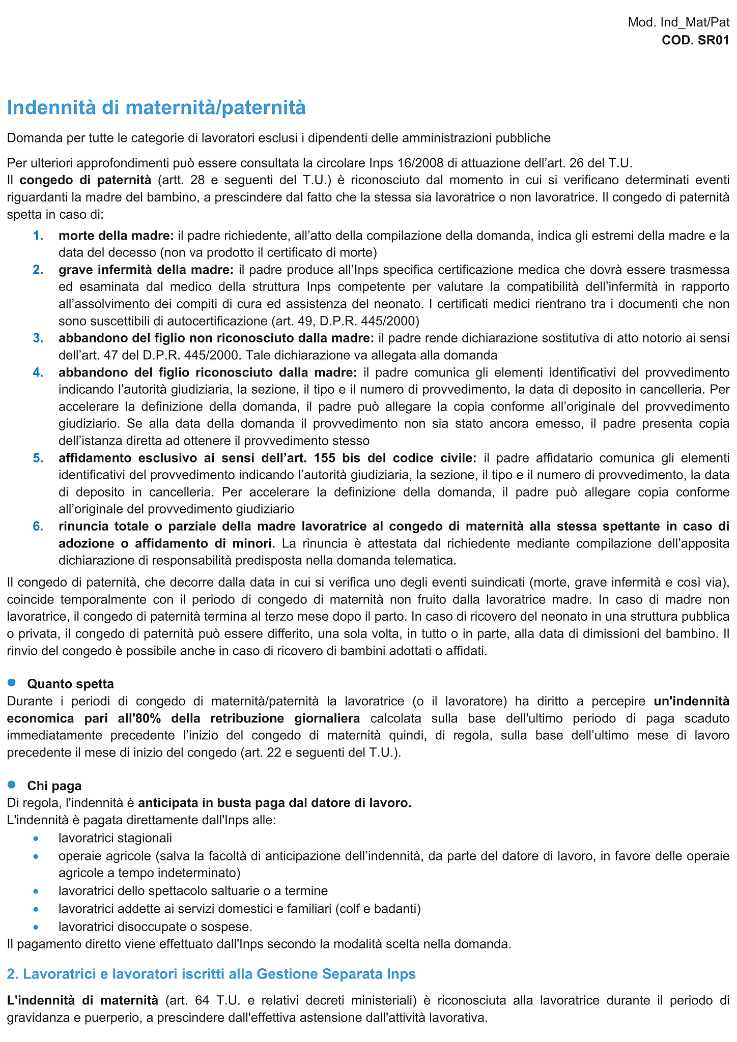 Modulo indennità di maternità / paternità 4