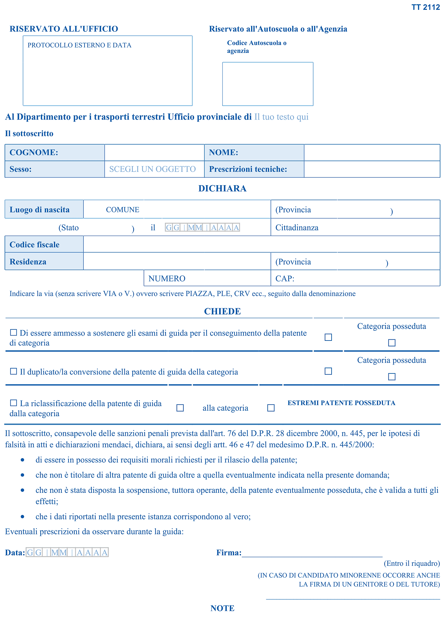 Modello TT2112 4