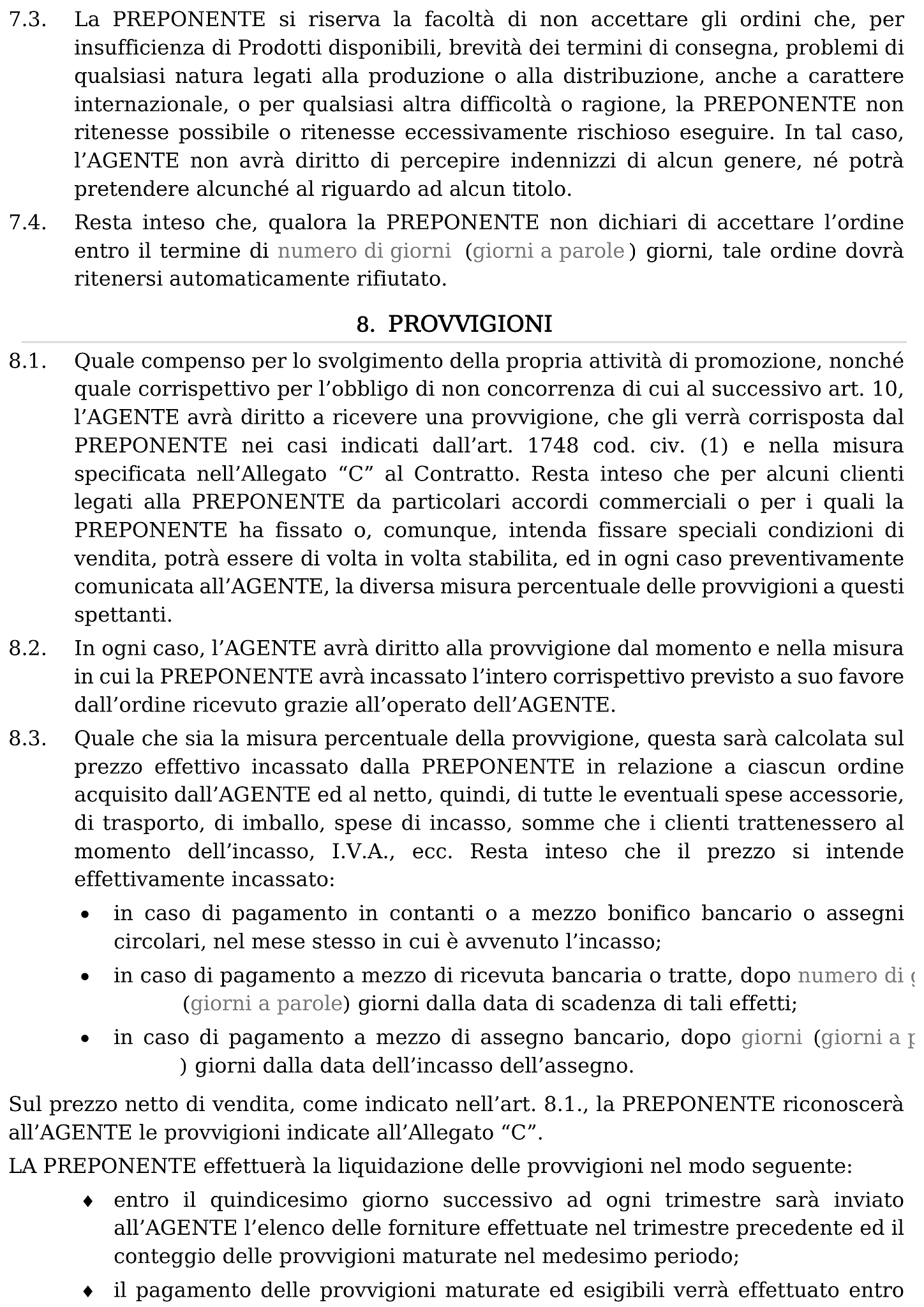 Modulo contratto di agenzia 4