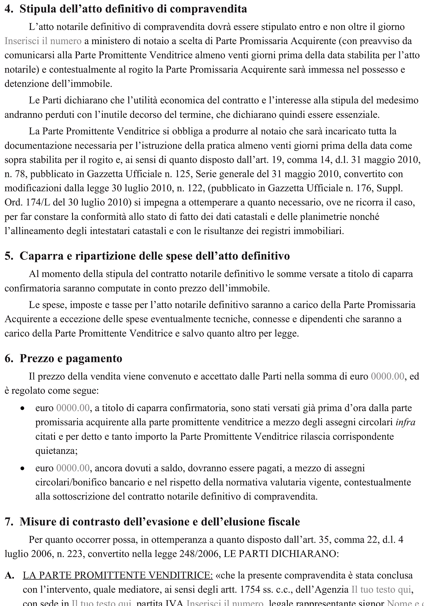 Modulo contratto preliminare compravendita immobiliare 4