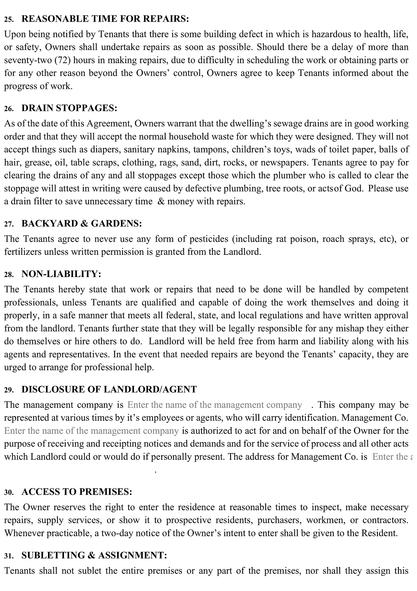 House rental (Lease) agreement form 5